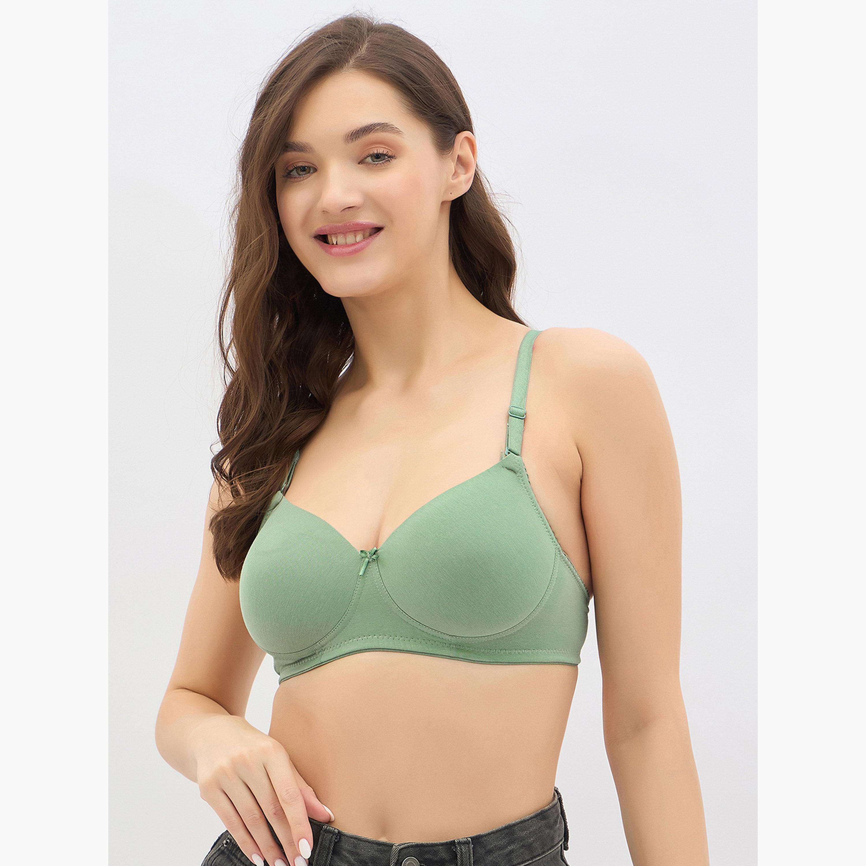 Clovia Cotton Padded Non-Wired Demi Cup T-shirt Bra-women-clothing-lingerie-bras-image-1