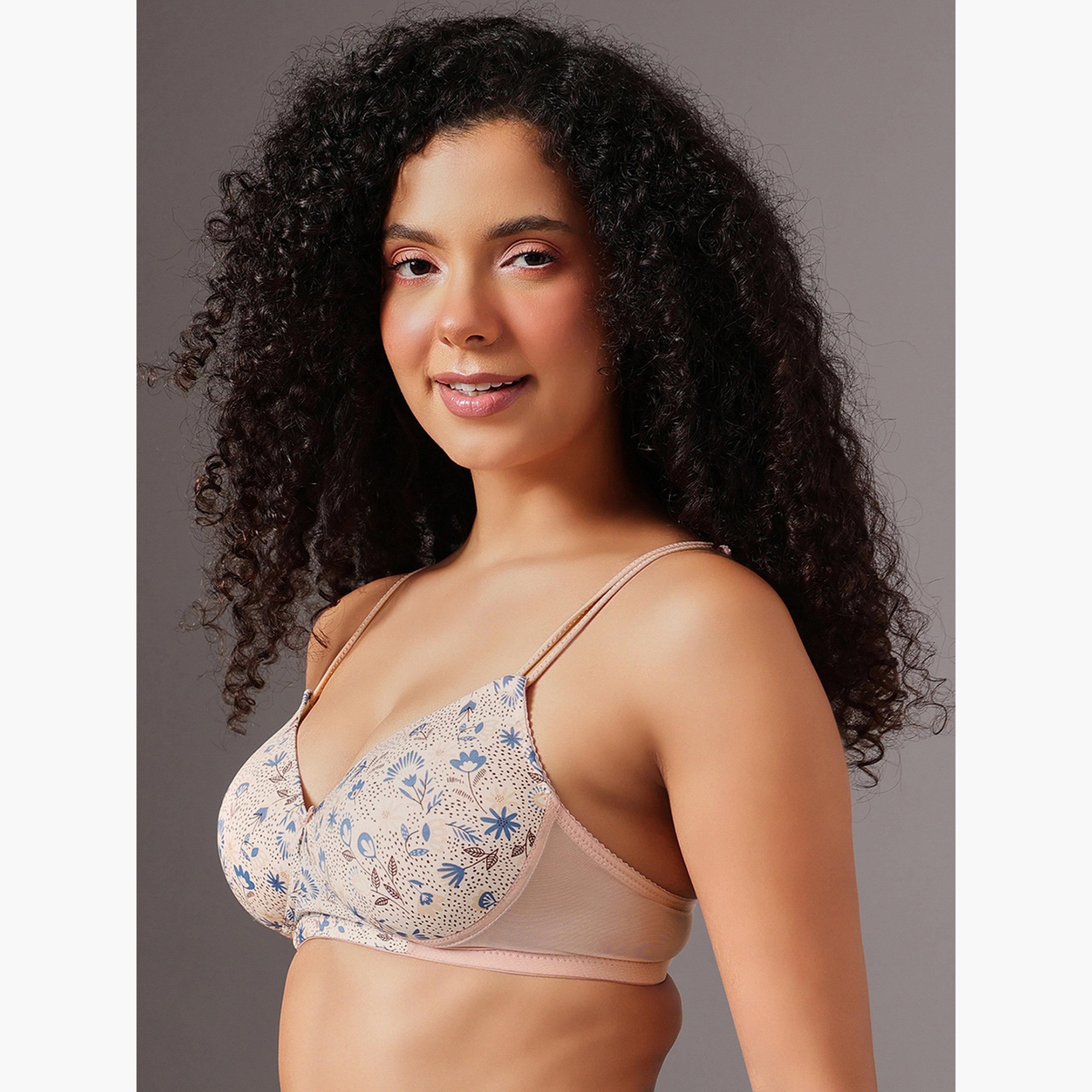 Clovia Padded Non-Wired Full Coverage Floral Print T-shirt Bra-women-clothing-lingerie-bras-image-2