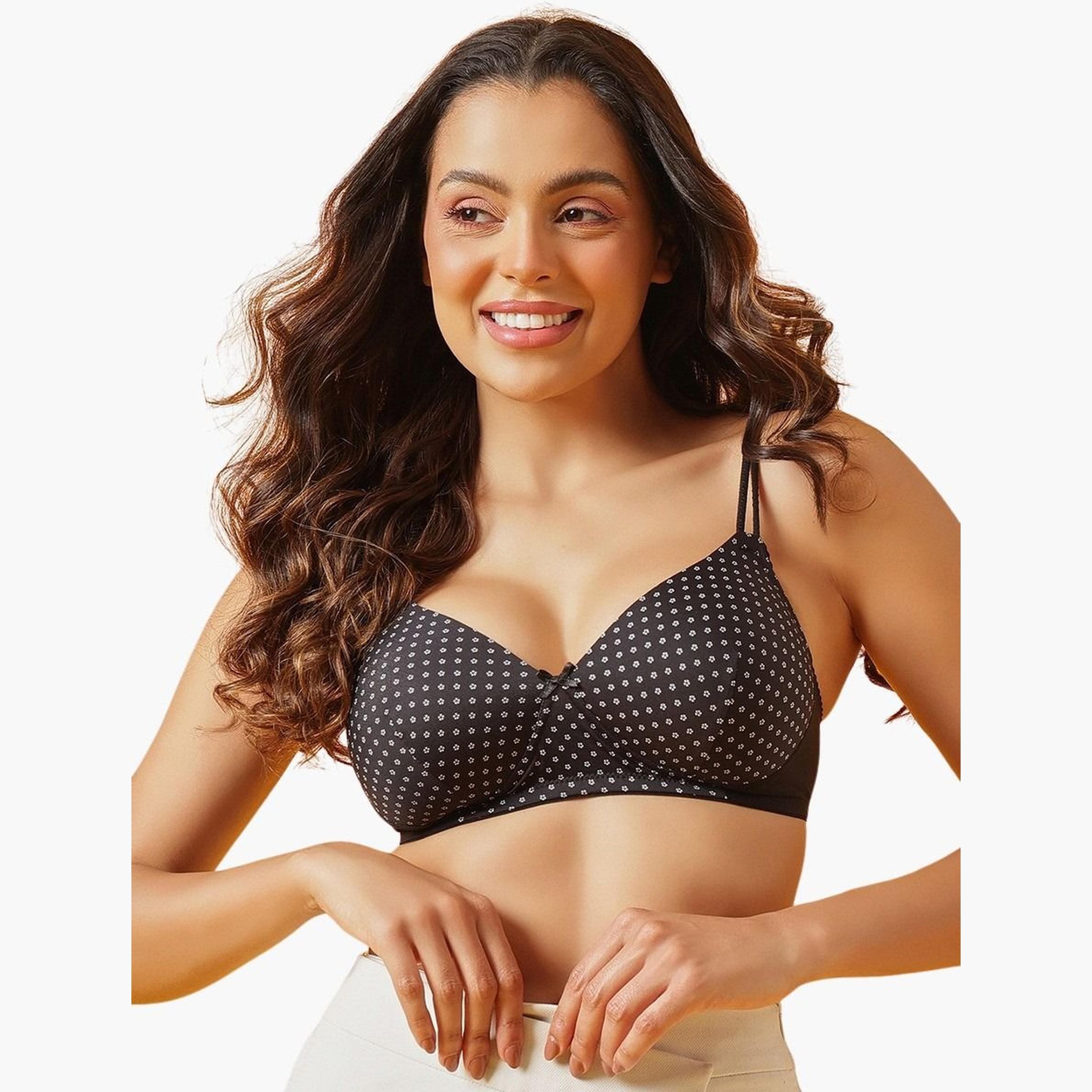 Clovia Padded Non-Wired Full Coverage Floral Print T-Shirt Bra-women-clothing-lingerie-bras-image-1