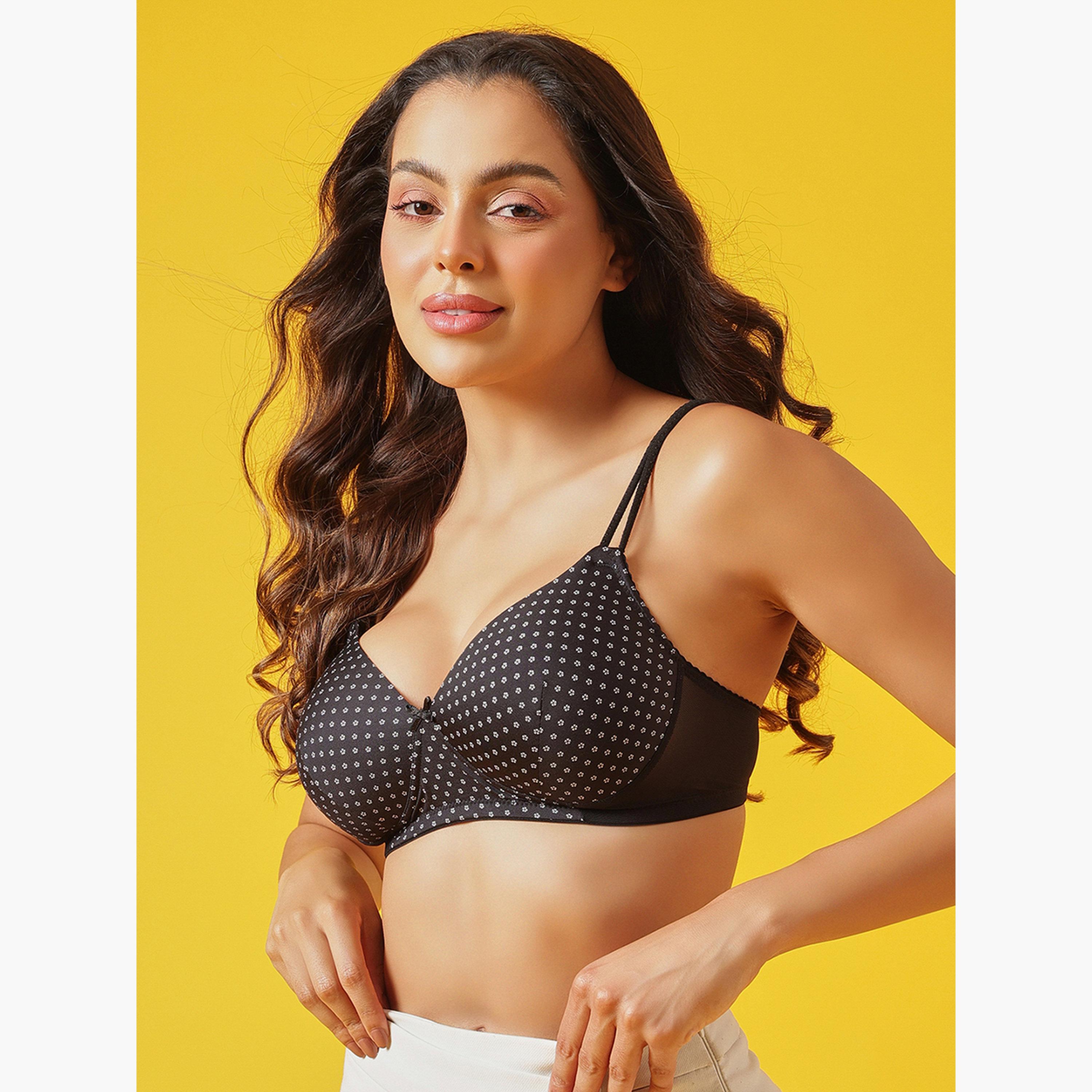 Clovia Padded Non-Wired Full Coverage Floral Print T-Shirt Bra-women-clothing-lingerie-bras-image-3