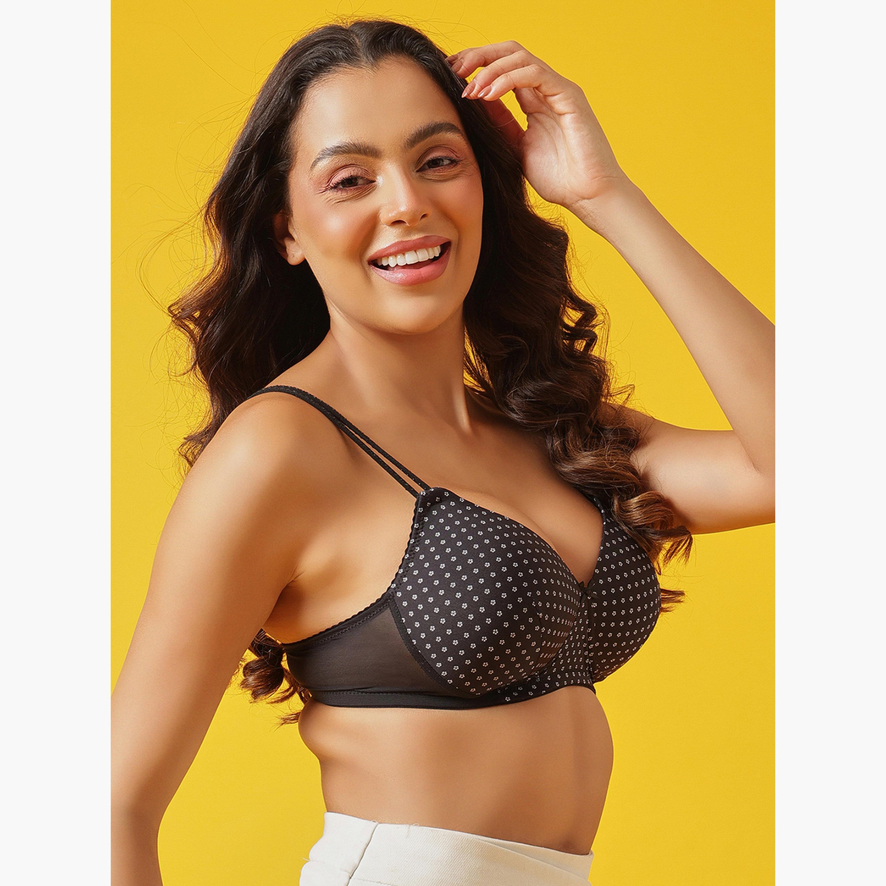 Clovia Padded Non-Wired Full Coverage Floral Print T-Shirt Bra-women-clothing-lingerie-bras-image-4