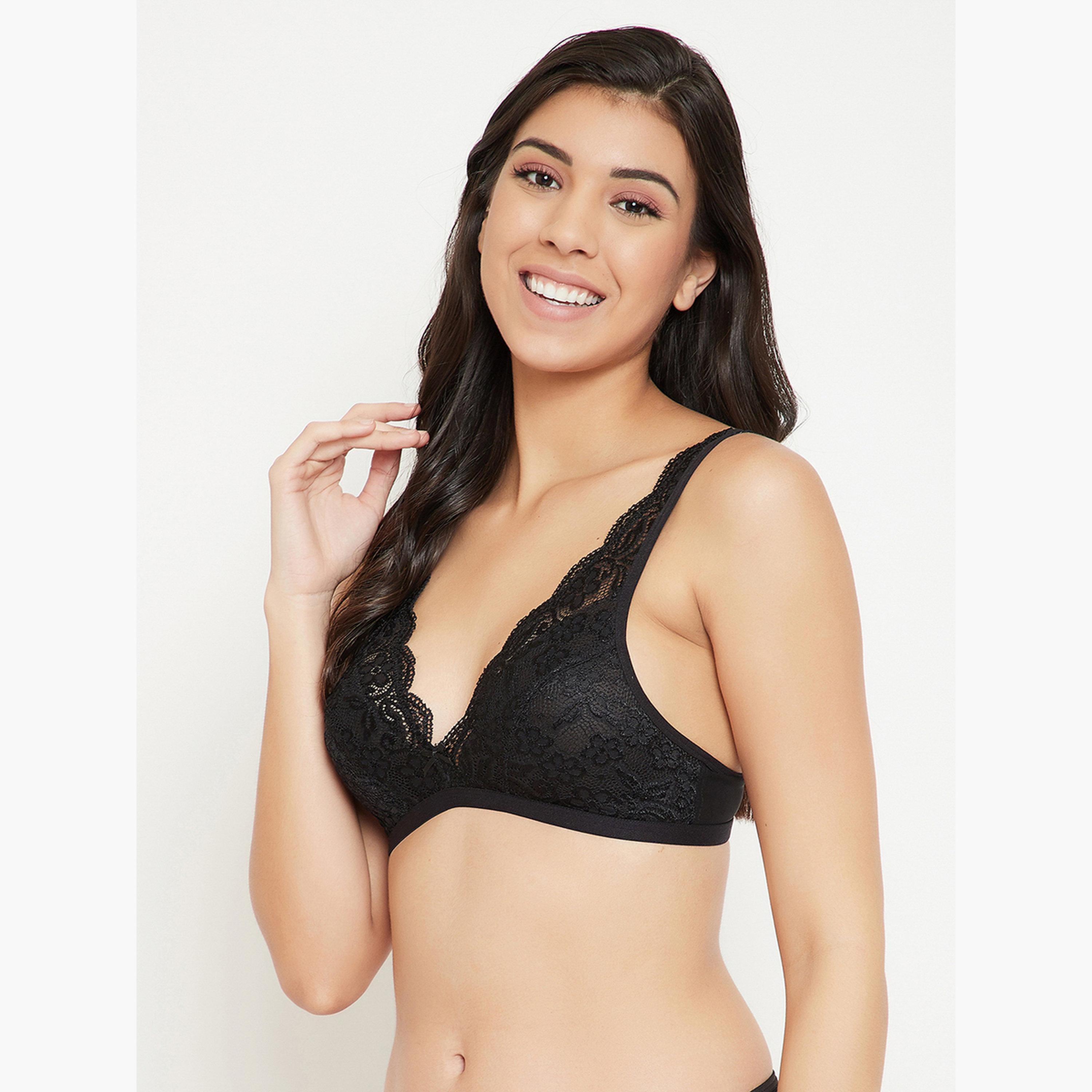 Clovia Non-Padded Non-Wired Demi Cup Plunge Bra-women-clothing-lingerie-bras-image-2
