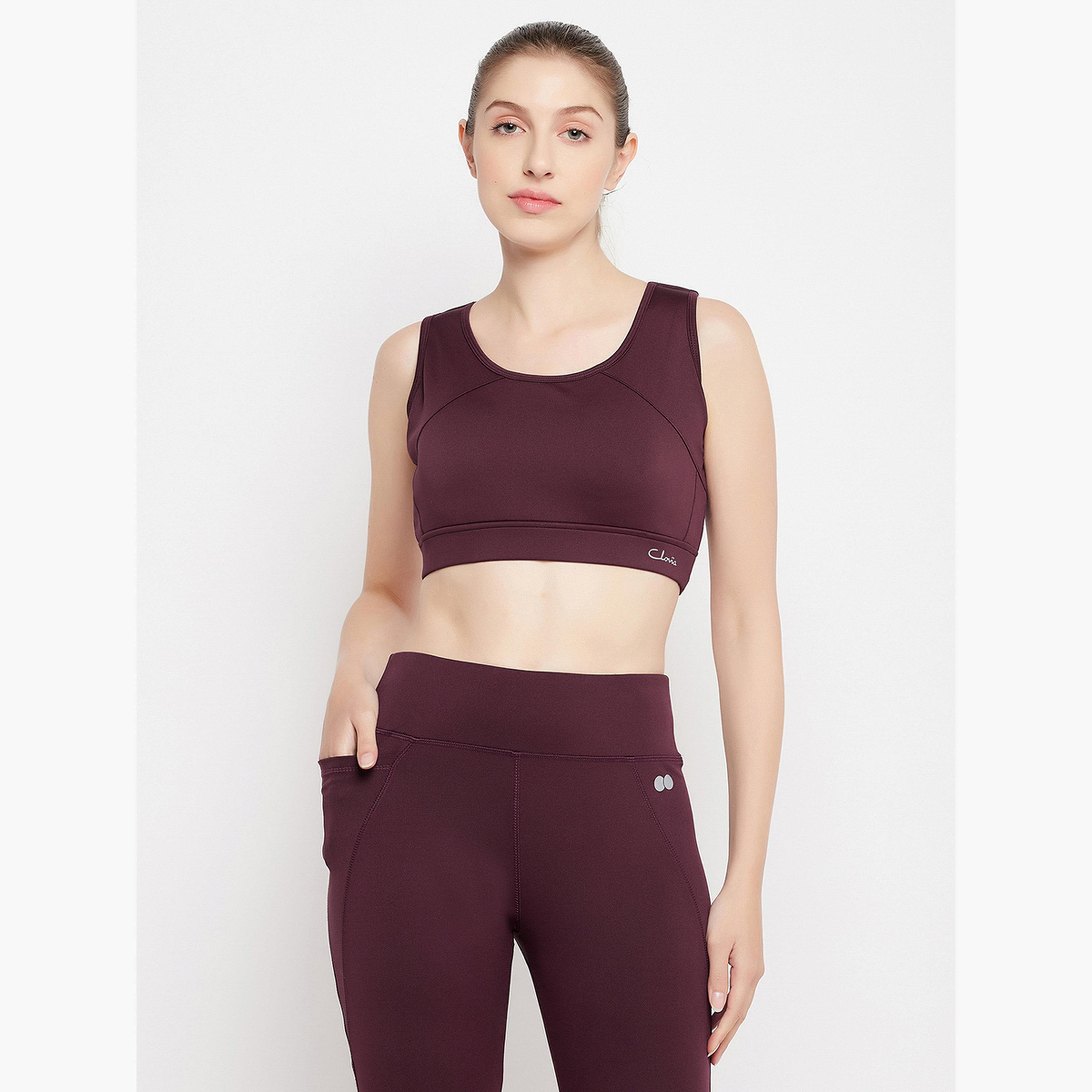 Clovia Women Medium Impact Padded Racerback Sports Bra-sports-women-clothing-sportsbras-image-1