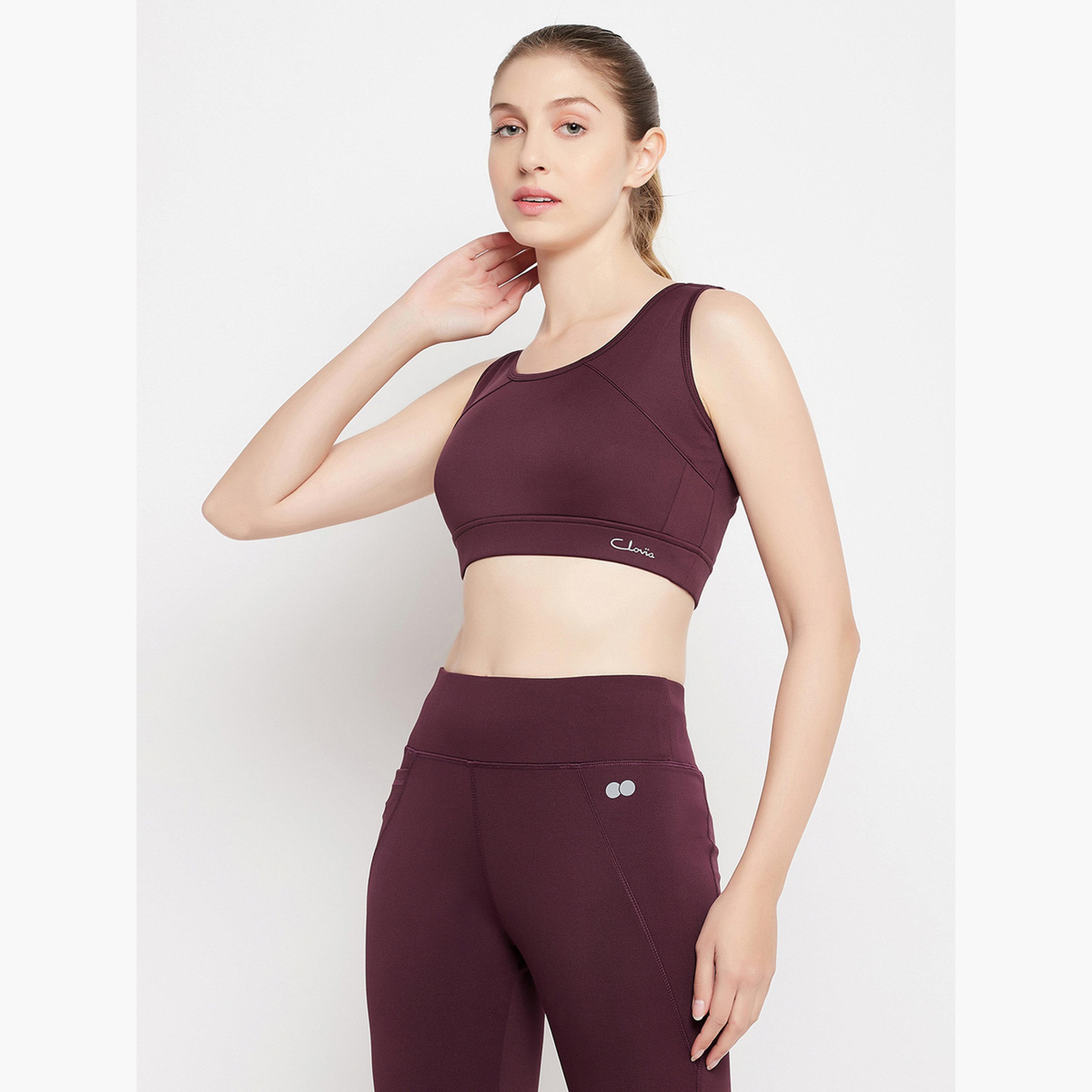 حمالة صدر رياضية بحشوة وبتصميم ريسر باك ودعم متوسط-sports-women-clothing-sportsbras-image-3