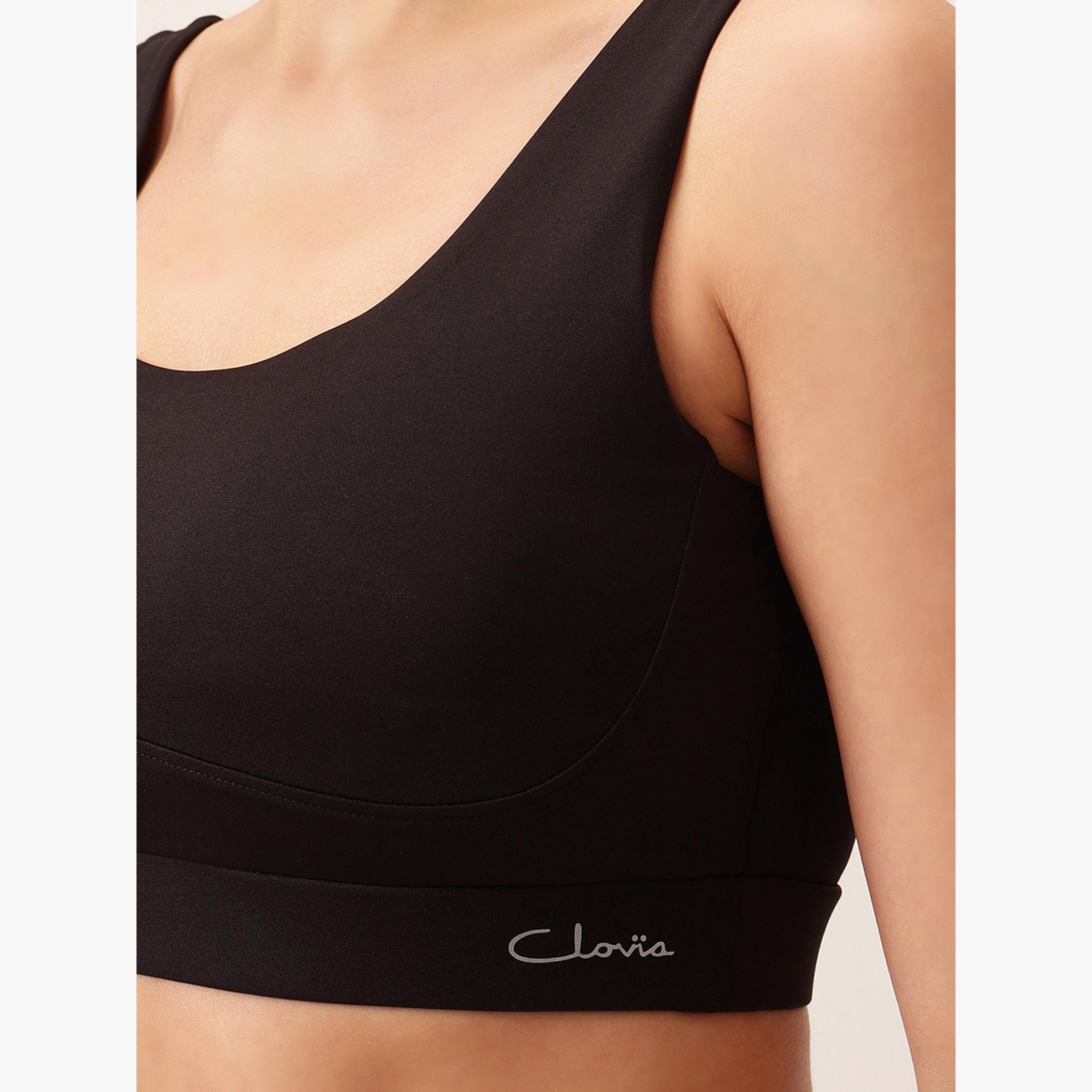 Clovia Black Medium Impact Sports Bra Removable Cups-women-clothing-lingerie-bras-image-5