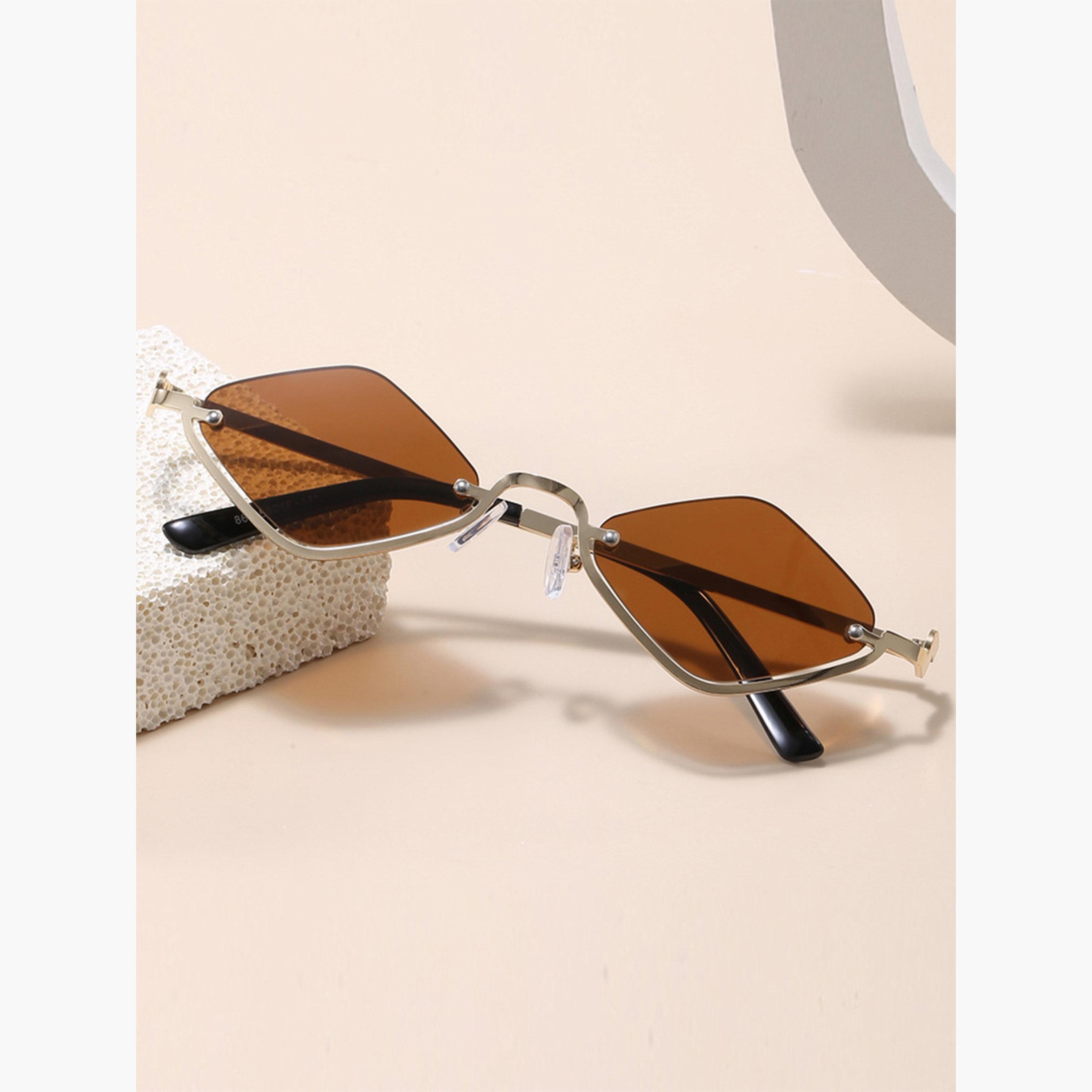 Take Two Brown Geometric Sunglasses-women-sunglasses-image-1