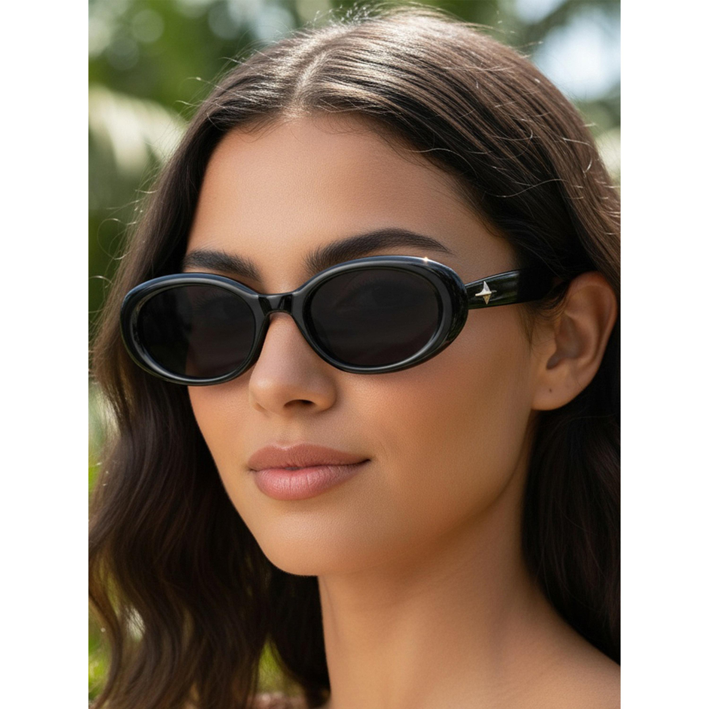 Take Two Black Oval Sunglasses-women-sunglasses-image-2