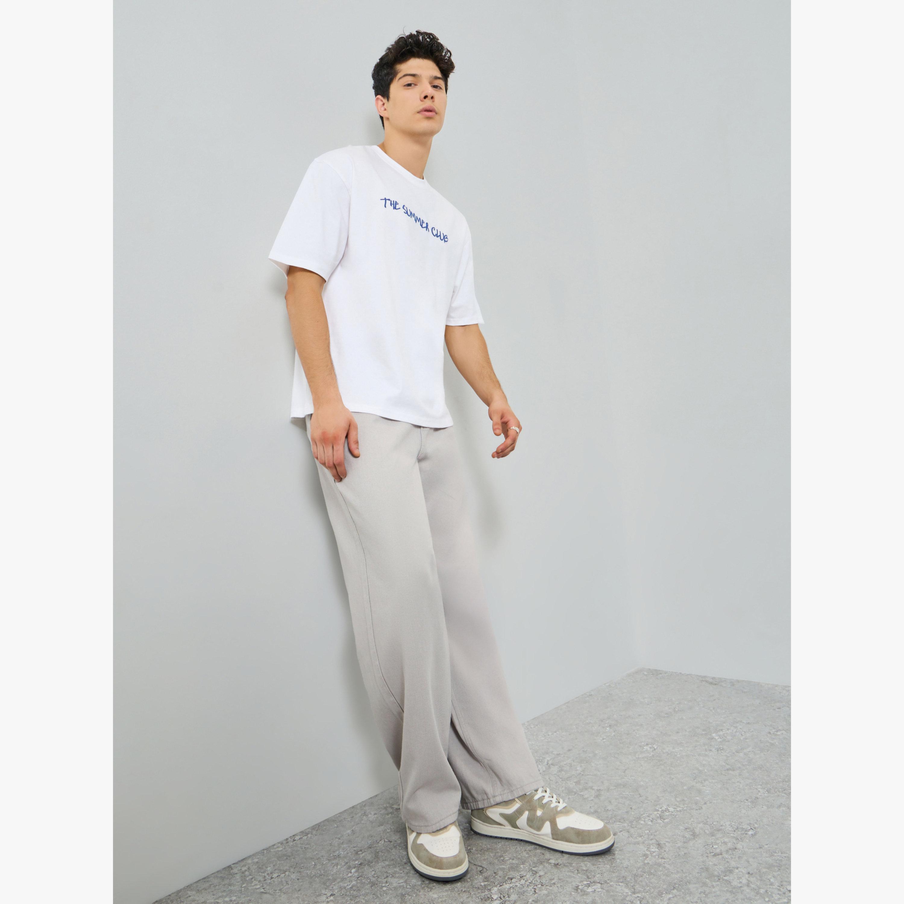 Styli Men White Back Receipt Print Cotton Oversized T-Shirt-men-clothing-tshirtsandpolos-tshirts-image-2