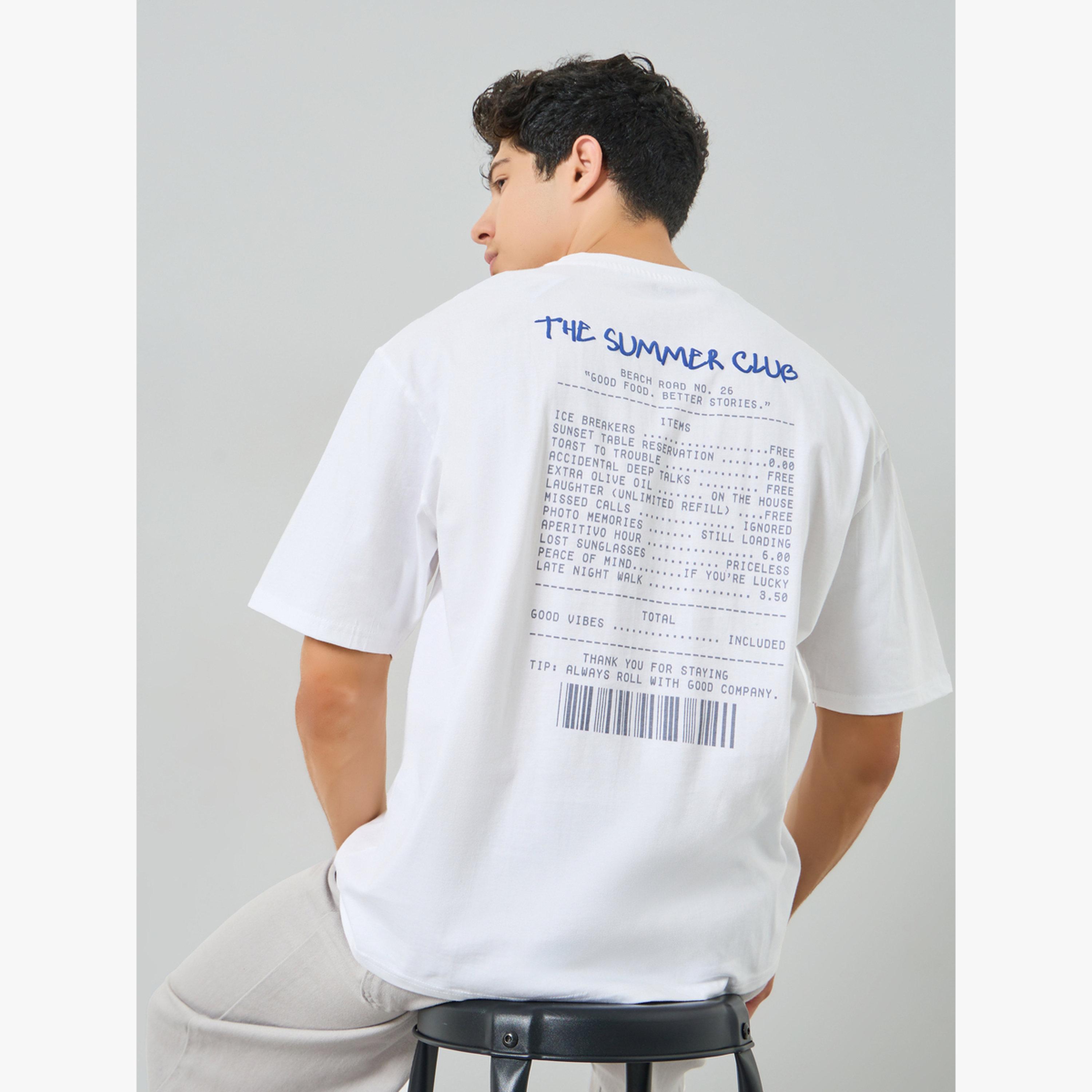 تيشيرت قطن كبير الحجم بطبعة إيصال في الخلف للرجال لون أبيض-men-clothing-tshirtsandpolos-tshirts-image-3