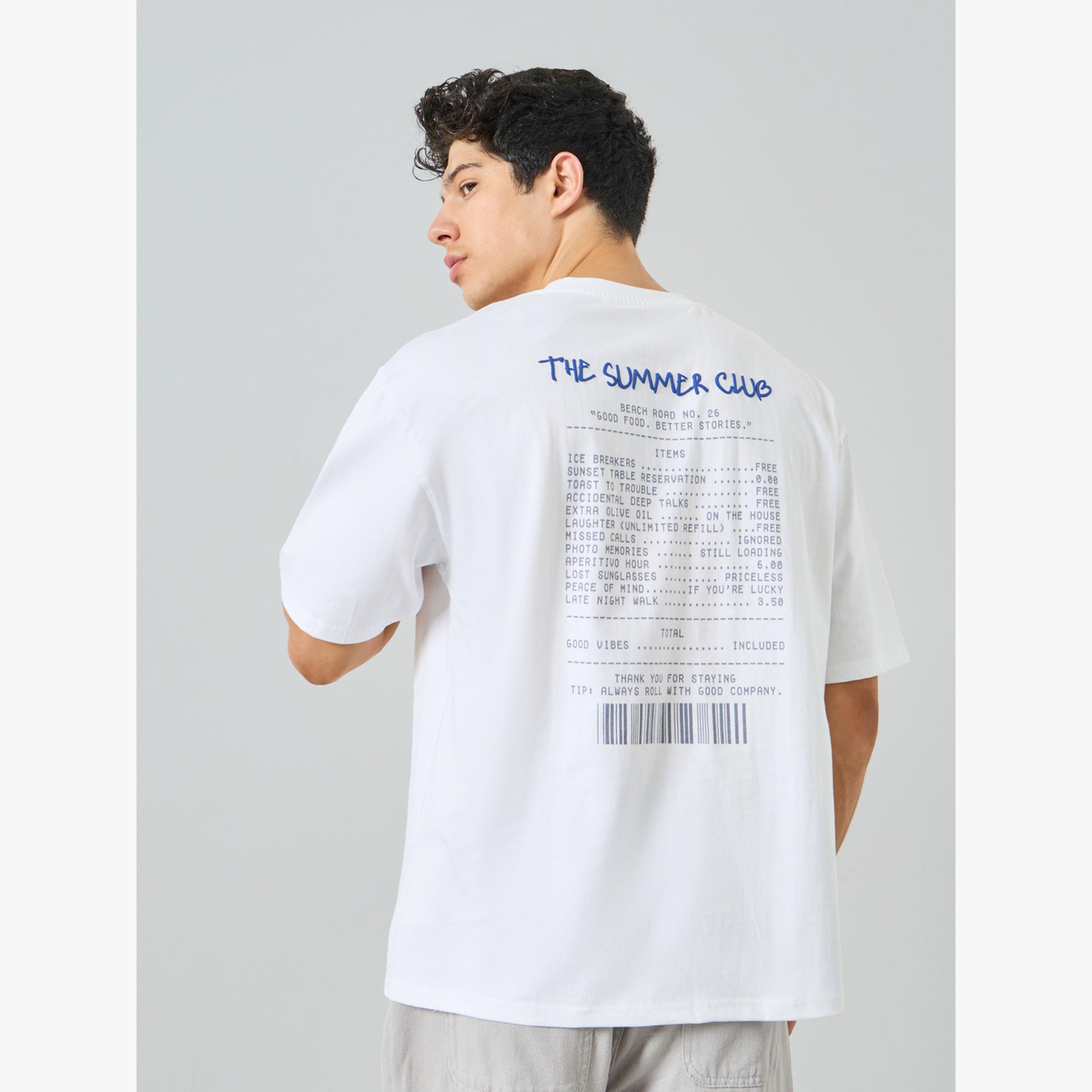 تيشيرت قطن كبير الحجم بطبعة إيصال في الخلف للرجال لون أبيض-men-clothing-tshirtsandpolos-tshirts-image-4