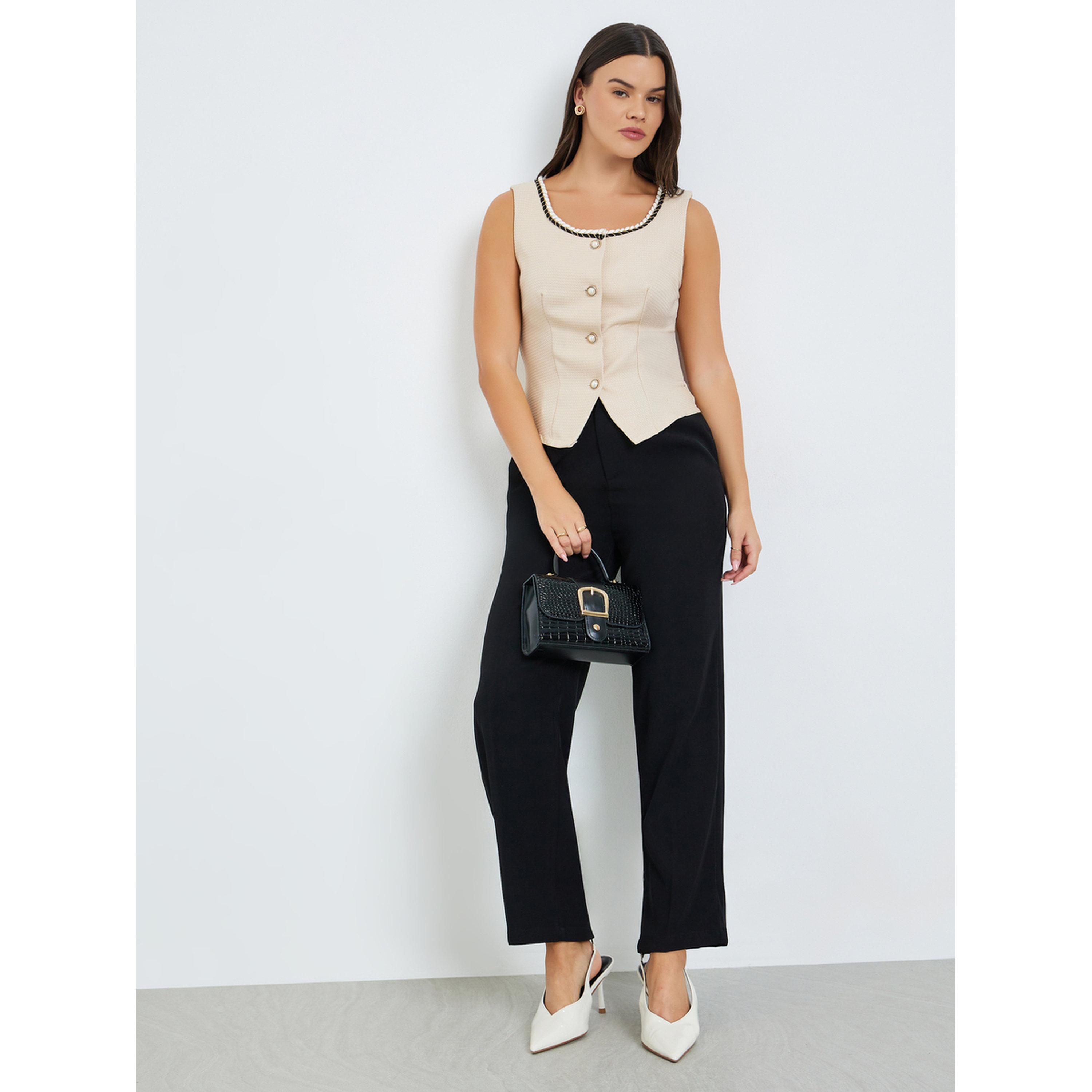 Take Two Women Sleeveless Textured Top with Button Front-women-clothing-shirtsandblouses-blouses-image-2