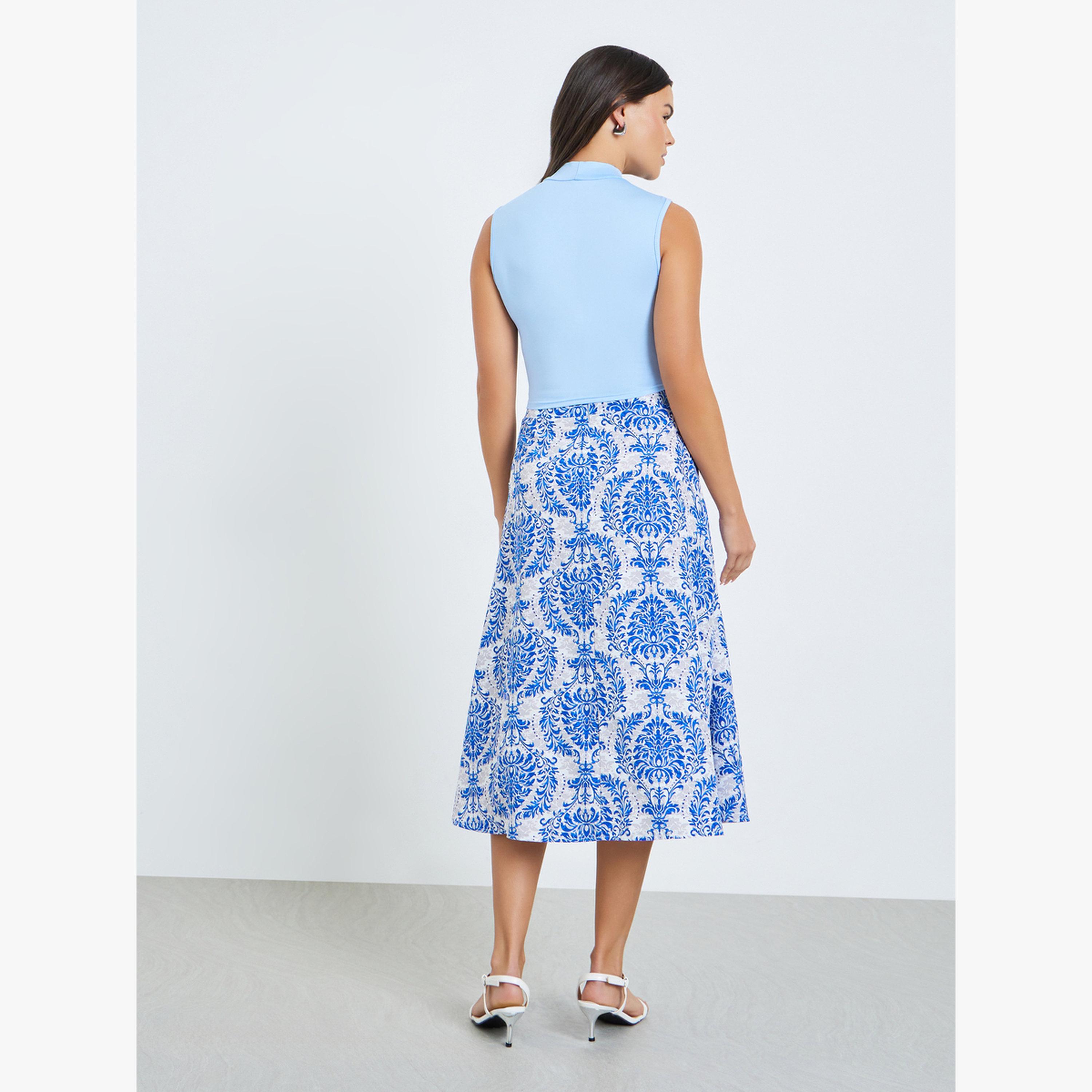 طقم منسق من تنورة بطبعة زهور وبلوزة ضيقة-women-clothing-coordsets-image-4