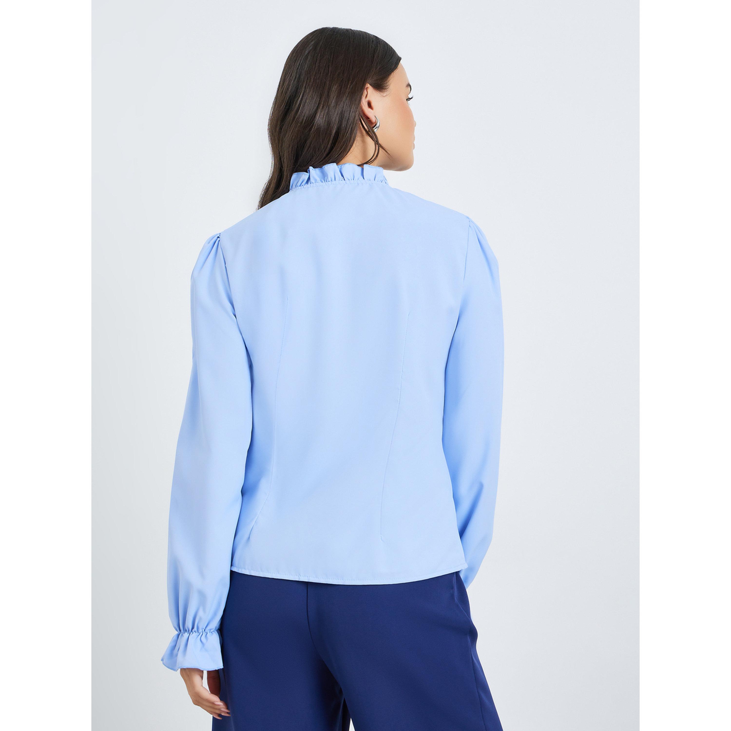 بلوزة بياقة مكشكشة وأزرار أمامية-women-clothing-shirtsandblouses-blouses-image-2