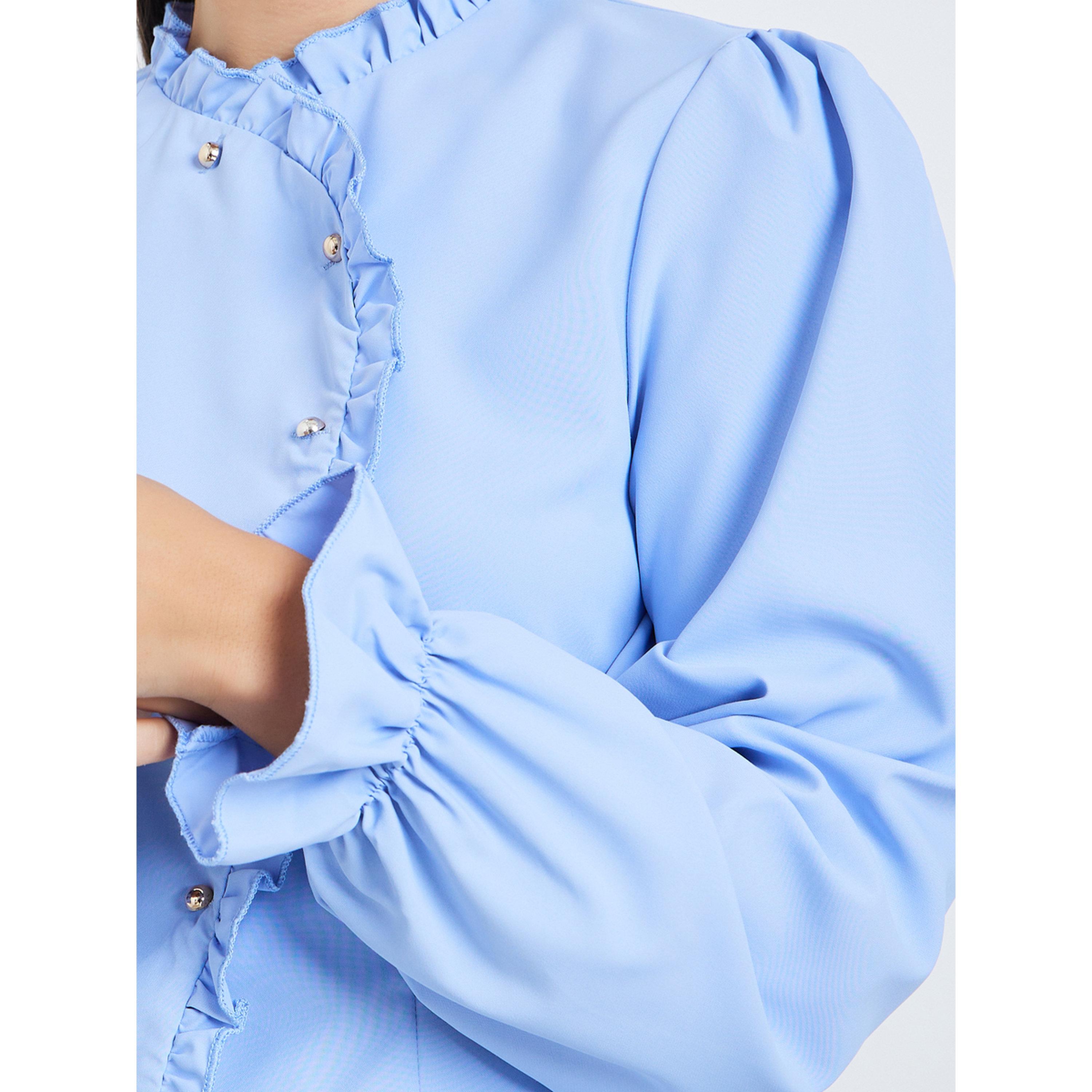 Take Two Women Solid Ruffled Neck Button Front Top-women-clothing-shirtsandblouses-blouses-image-5