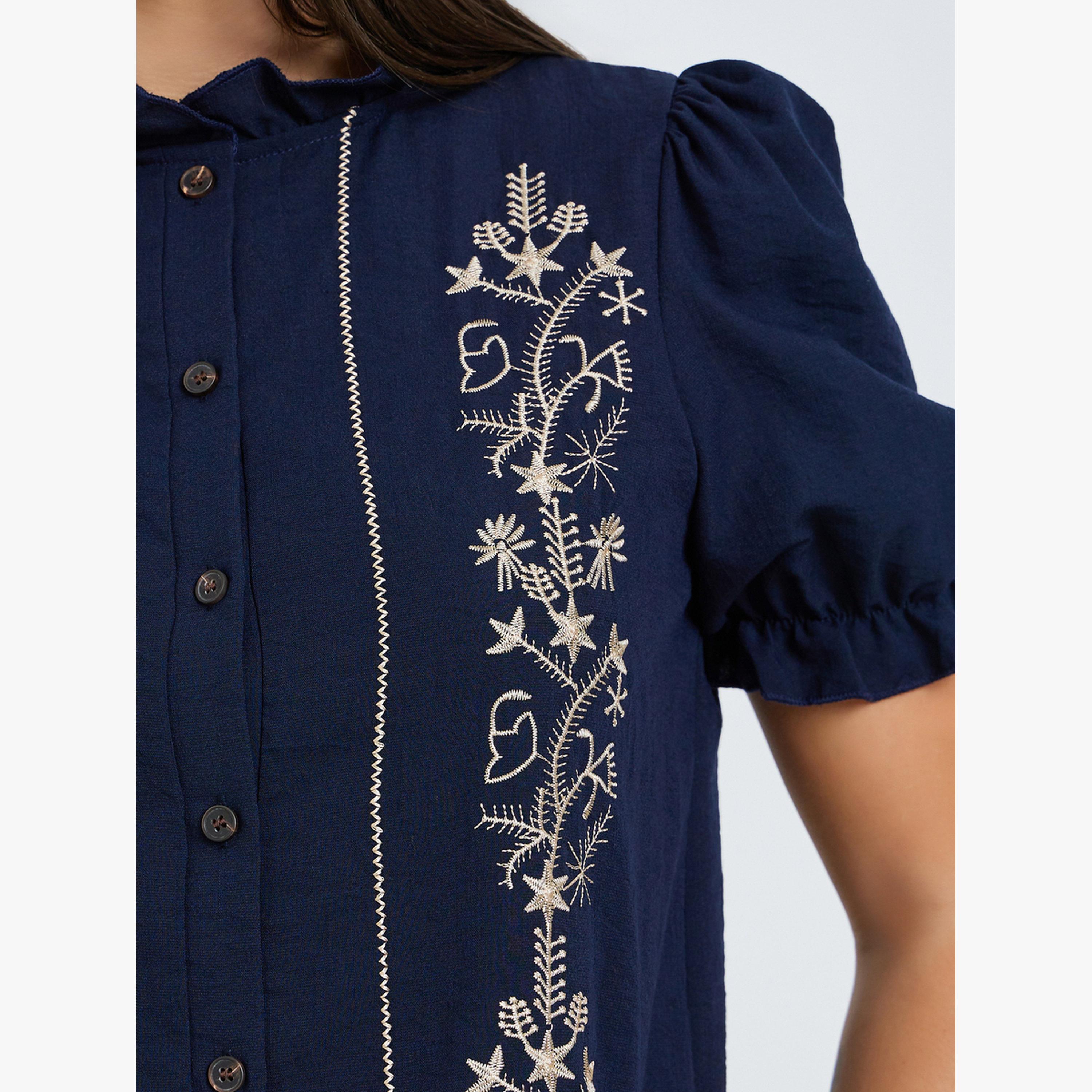 بلوزة بأكمام قصيرة وتطريز-women-clothing-shirtsandblouses-blouses-image-5