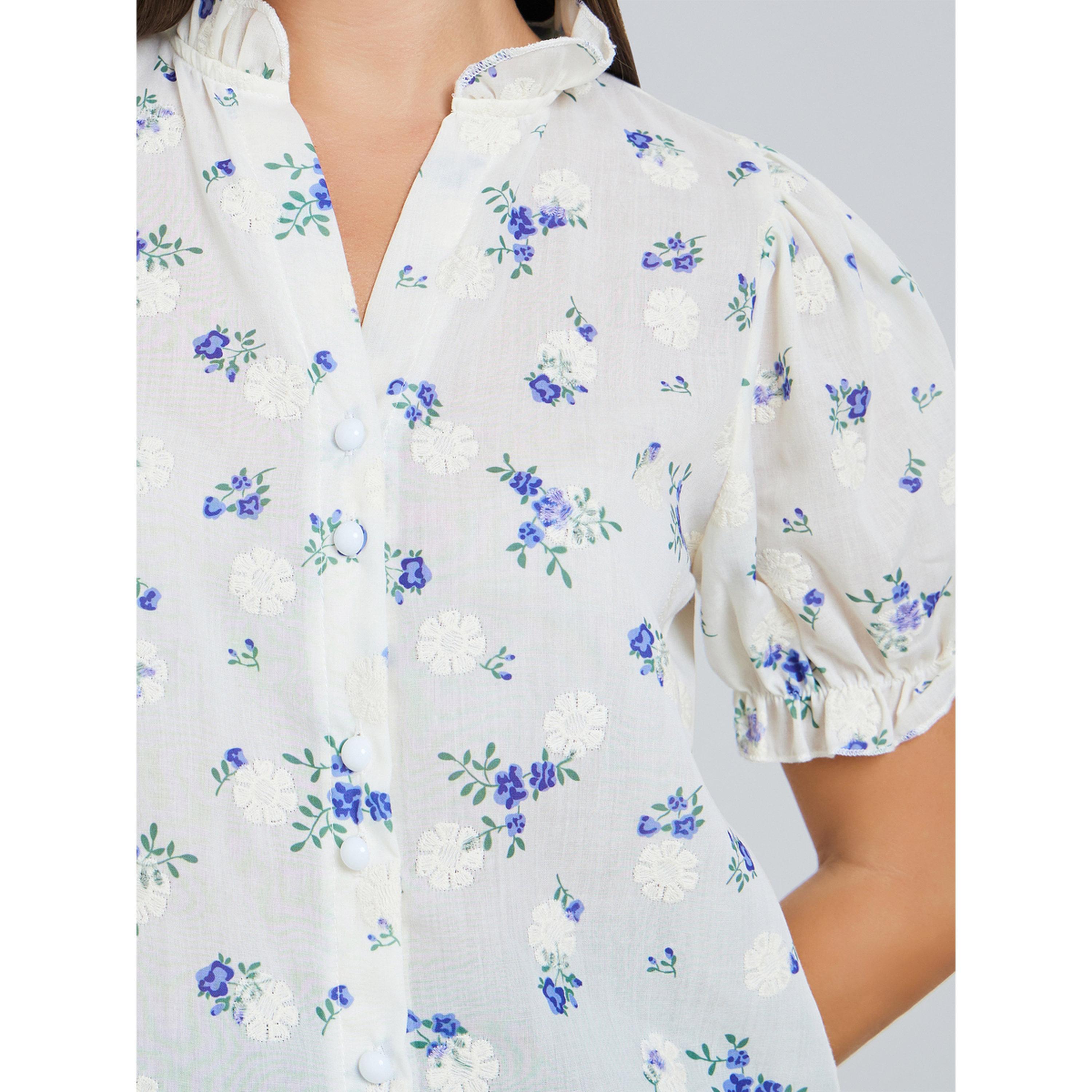 بلوزة بياقة مكشكشة وطبعة زهور-women-clothing-shirtsandblouses-blouses-image-4