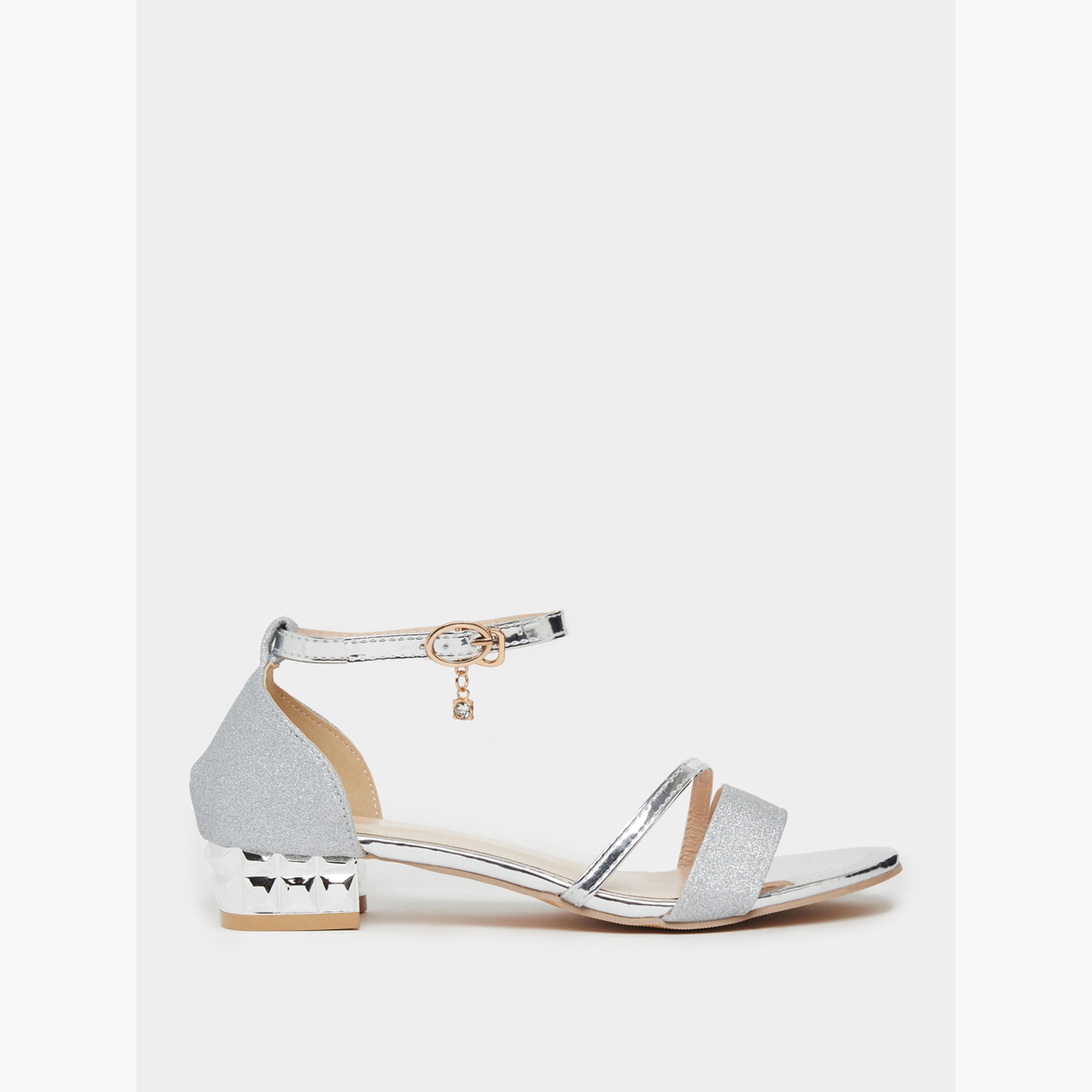 Take Two Silver Shimmering Low Heel Sandals-women-shoes-sandals-flats-image-2
