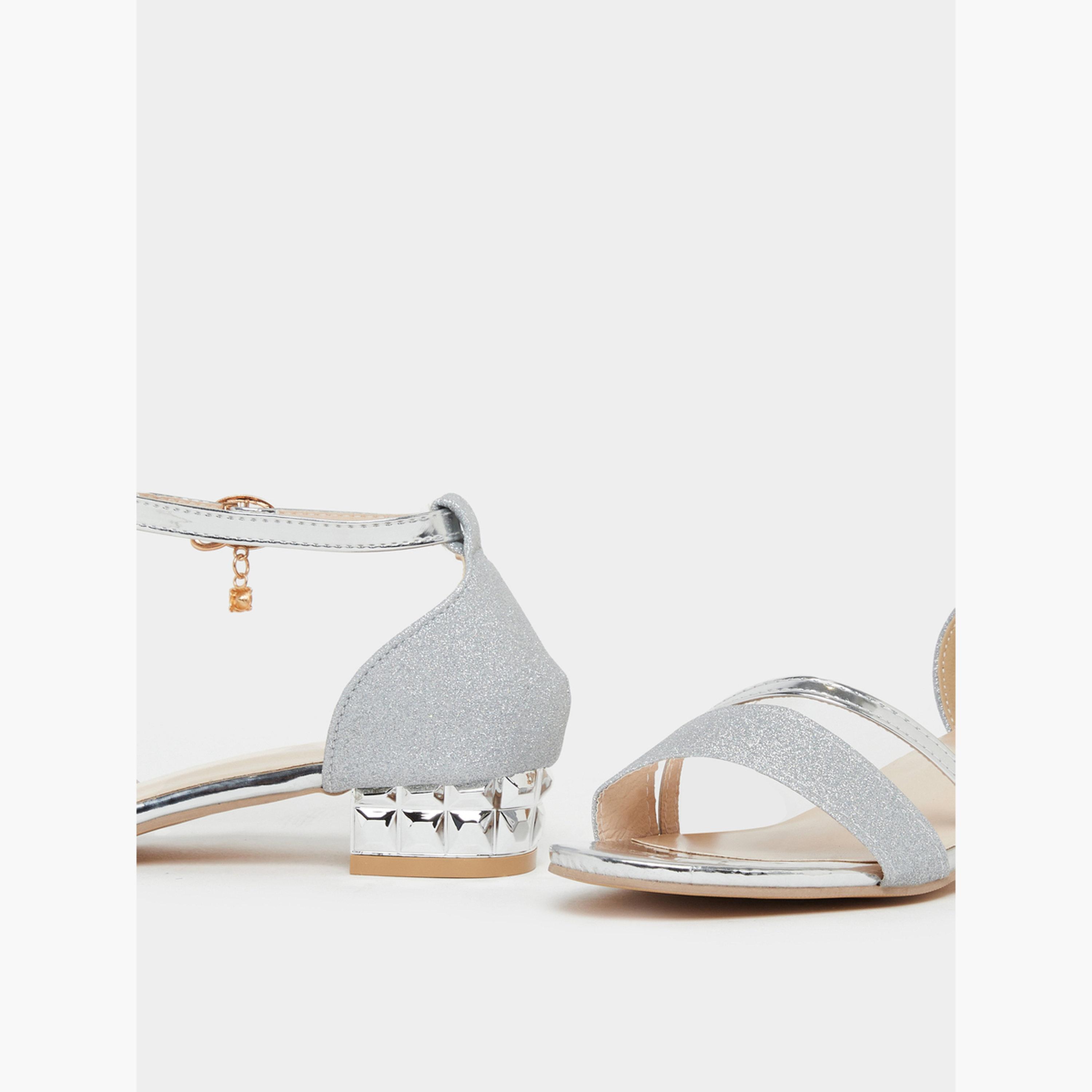 Take Two Silver Shimmering Low Heel Sandals-women-shoes-sandals-flats-image-3