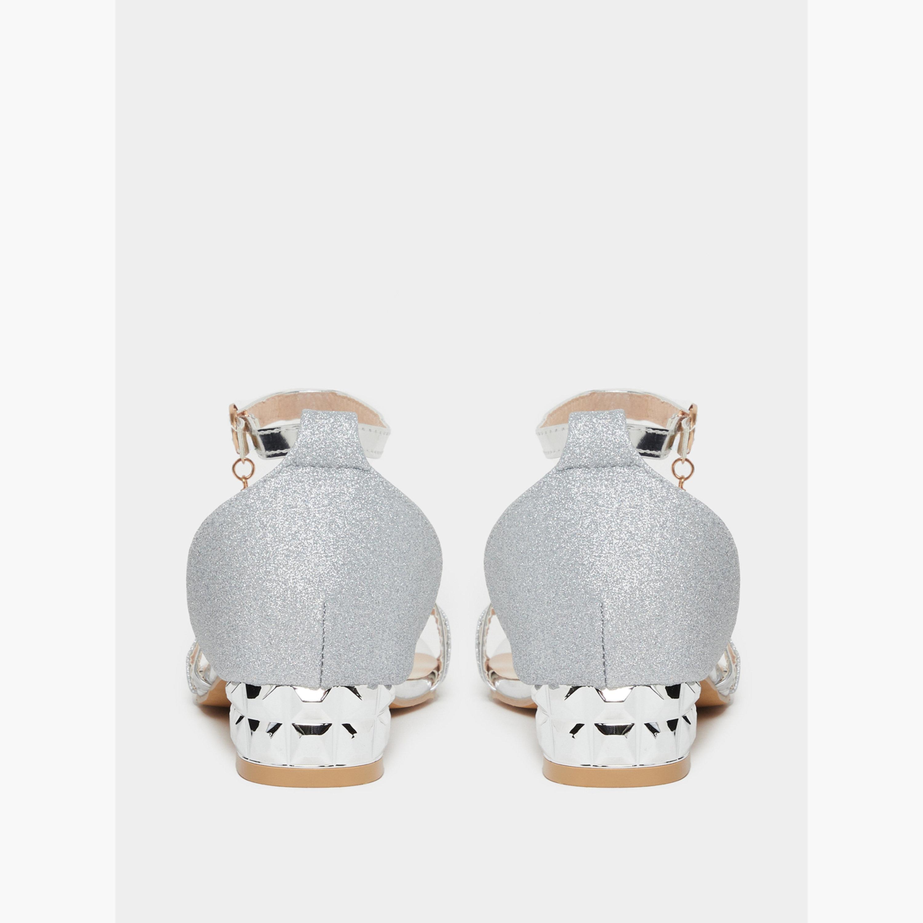 Take Two Silver Shimmering Low Heel Sandals-women-shoes-sandals-flats-image-4