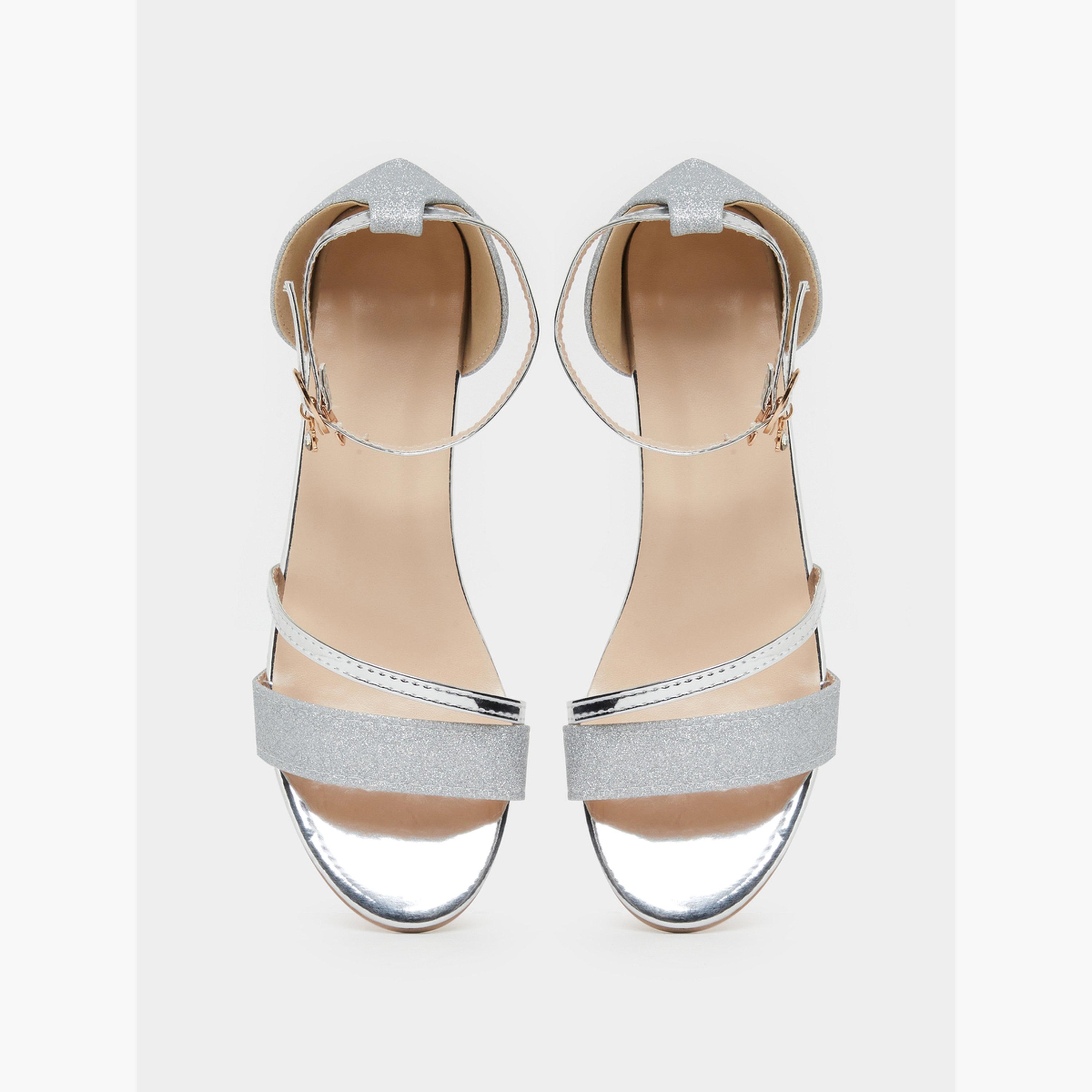 Take Two Silver Shimmering Low Heel Sandals-women-shoes-sandals-flats-image-5