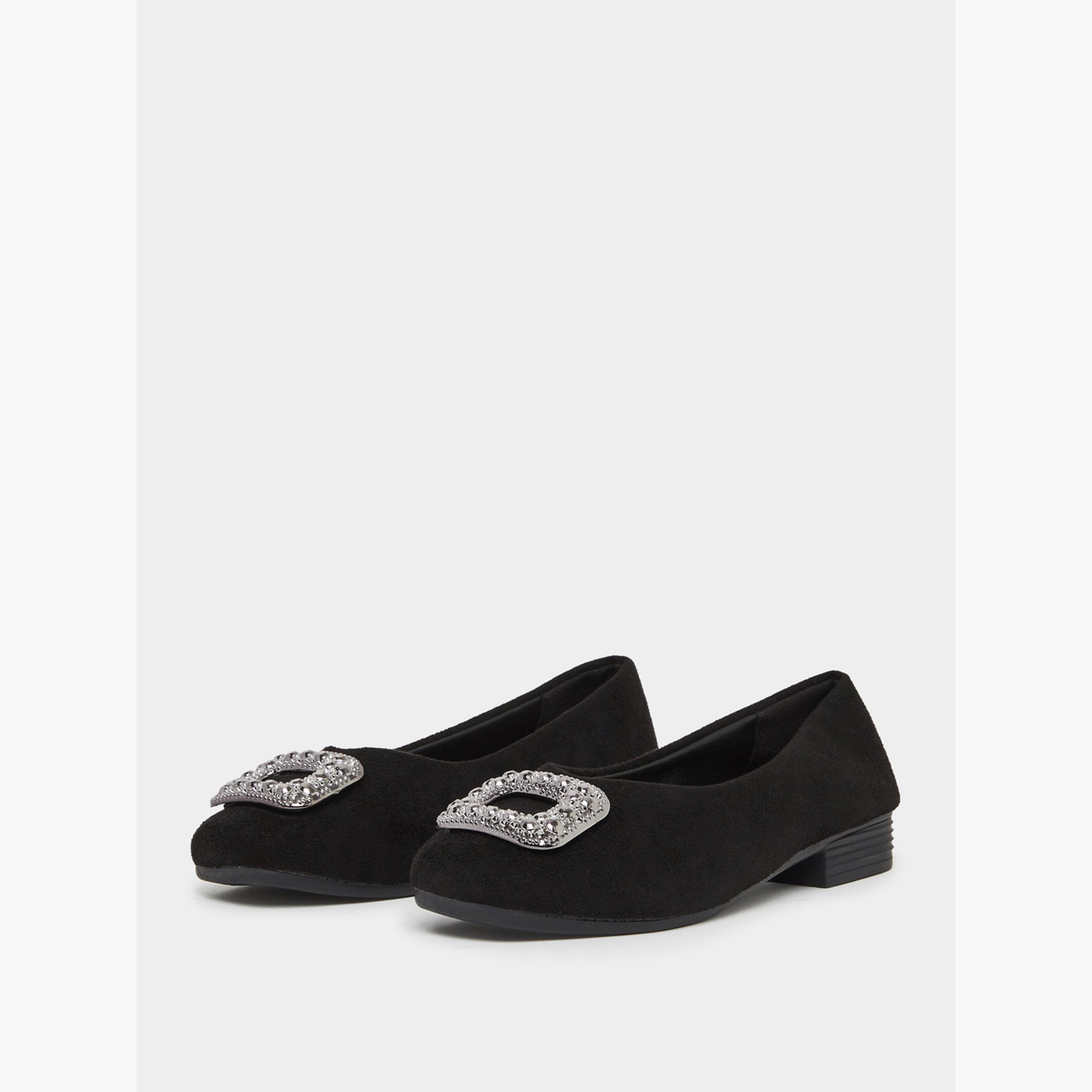Take Two Black Suede Flats with Embellished Buckle-women-shoes-flats-loafers-image-1