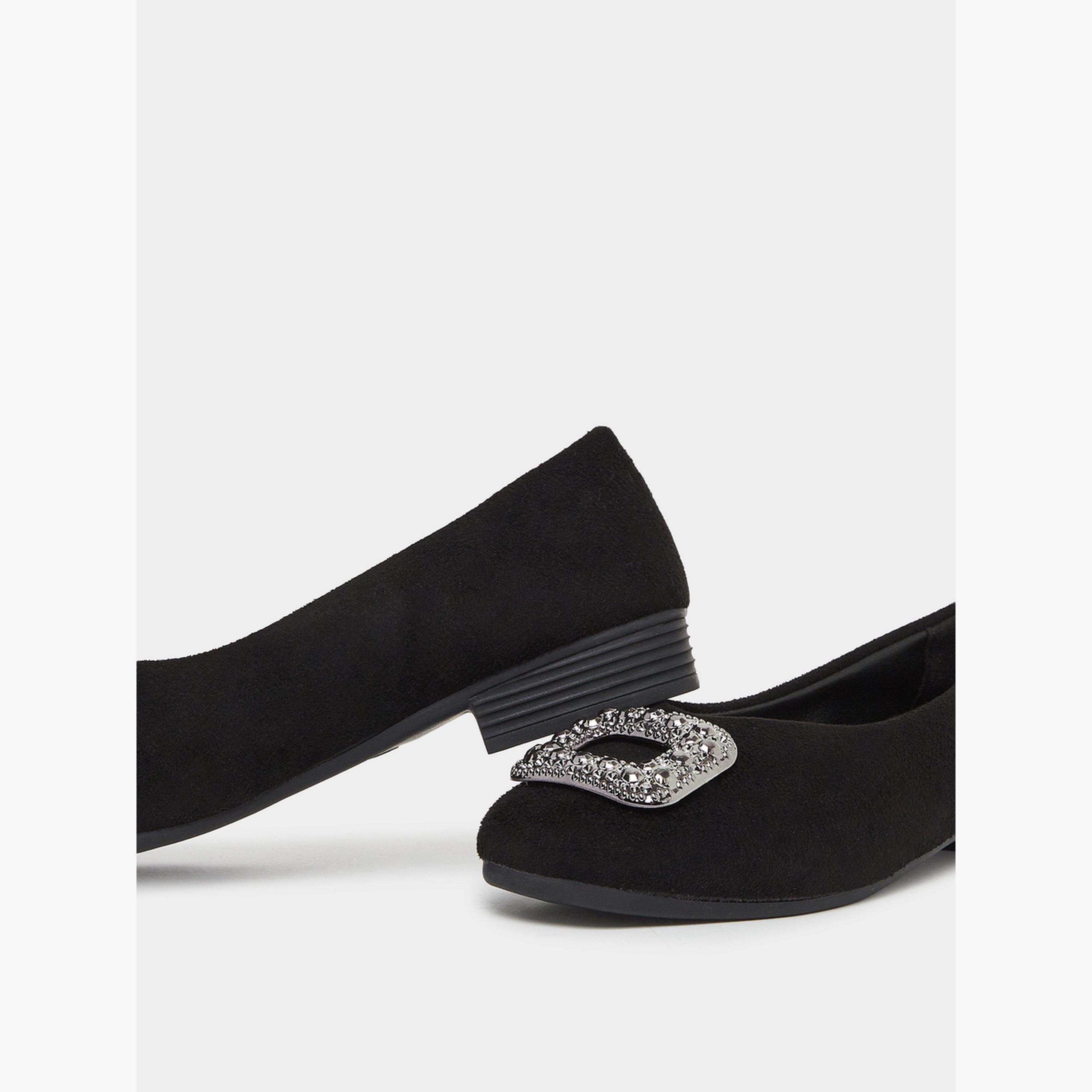Take Two Black Suede Flats with Embellished Buckle-women-shoes-flats-loafers-image-3