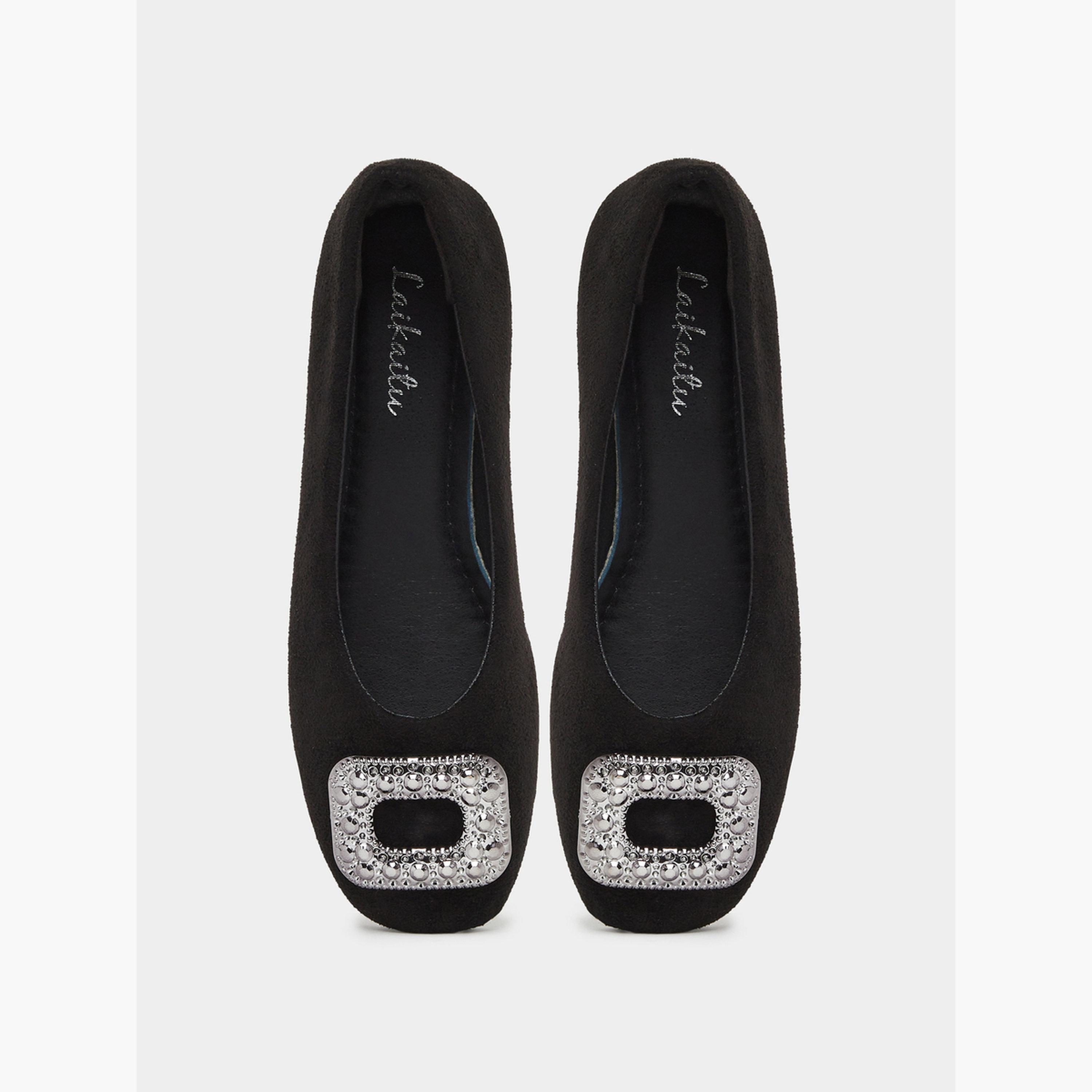 Take Two Black Suede Flats with Embellished Buckle-women-shoes-flats-loafers-image-5