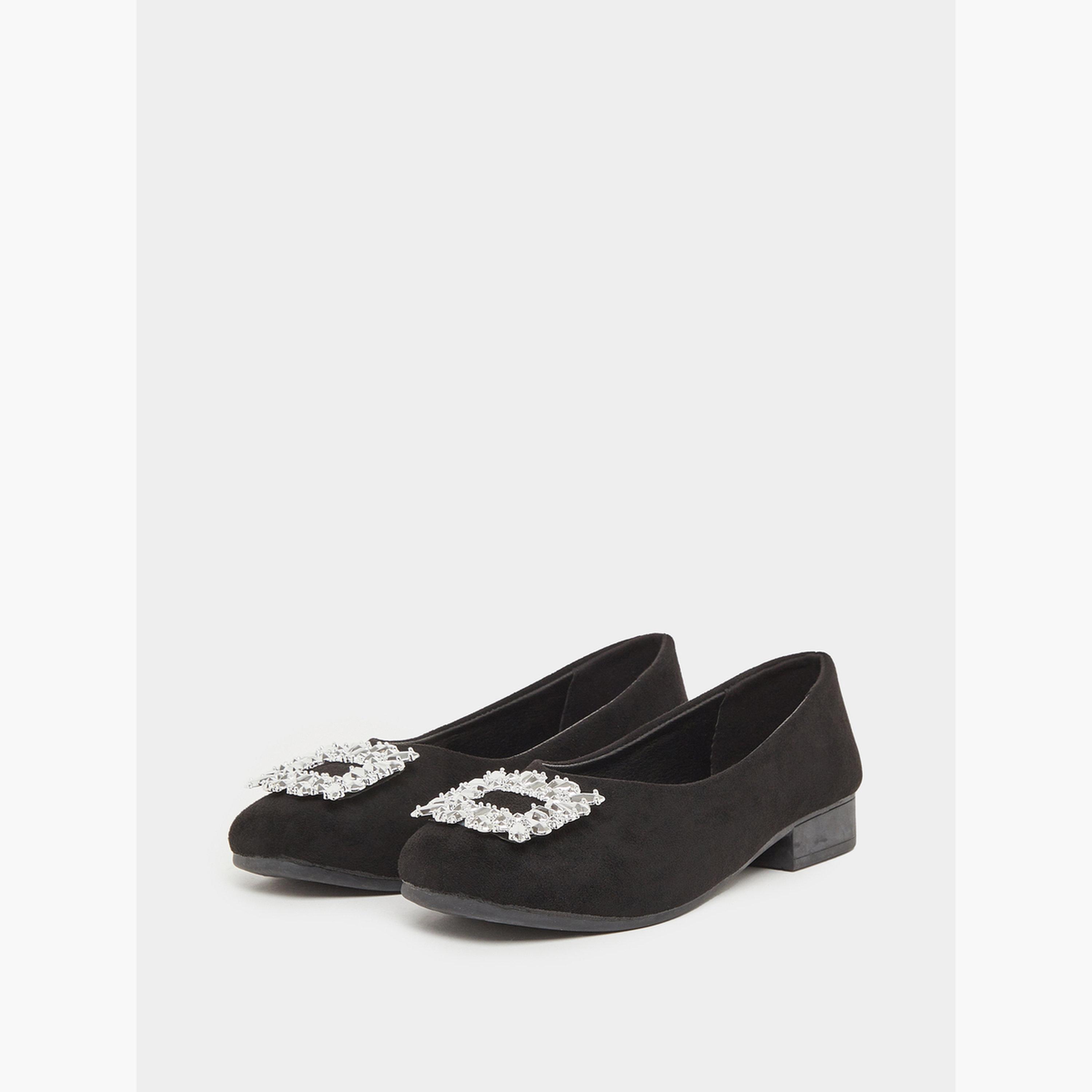 حذاء فلات شمواه بإبزيم كريستال-women-shoes-flats-loafers-image-1
