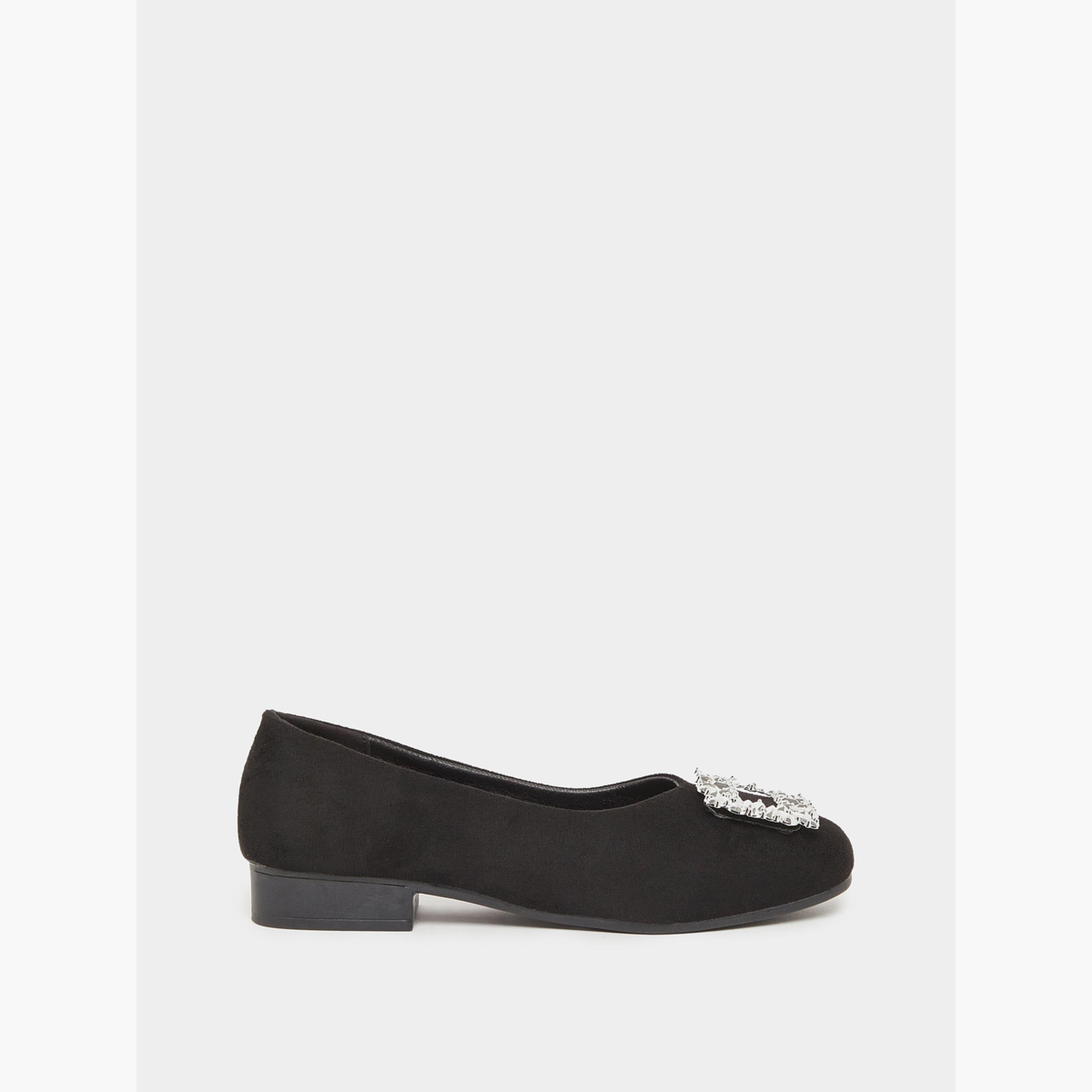 Take Two Black Suede Flat Shoes with Crystal Buckle-women-shoes-flats-loafers-image-2