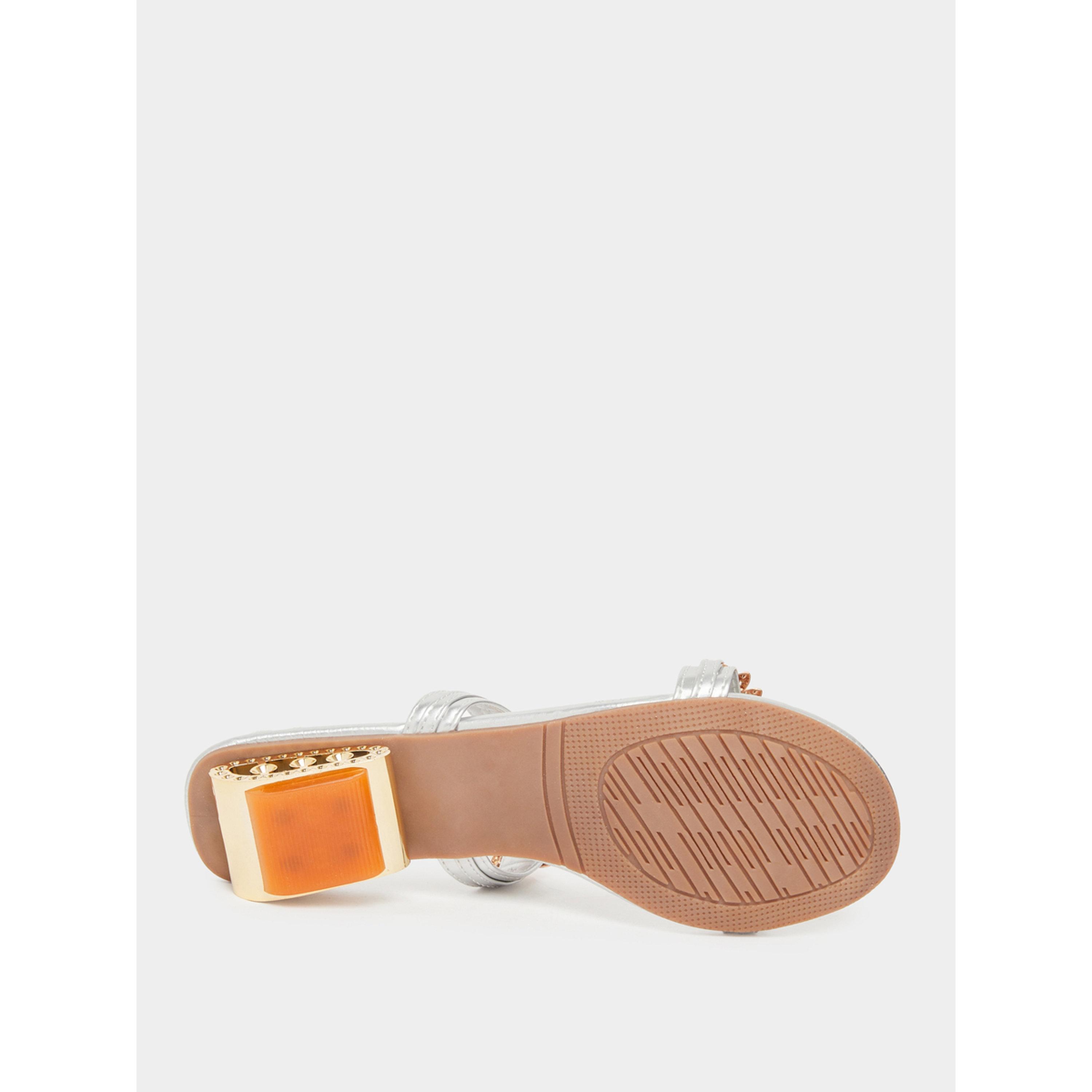Take Two Women Silver Embellished Sandals-women-shoes-sandals-heeled-image-6