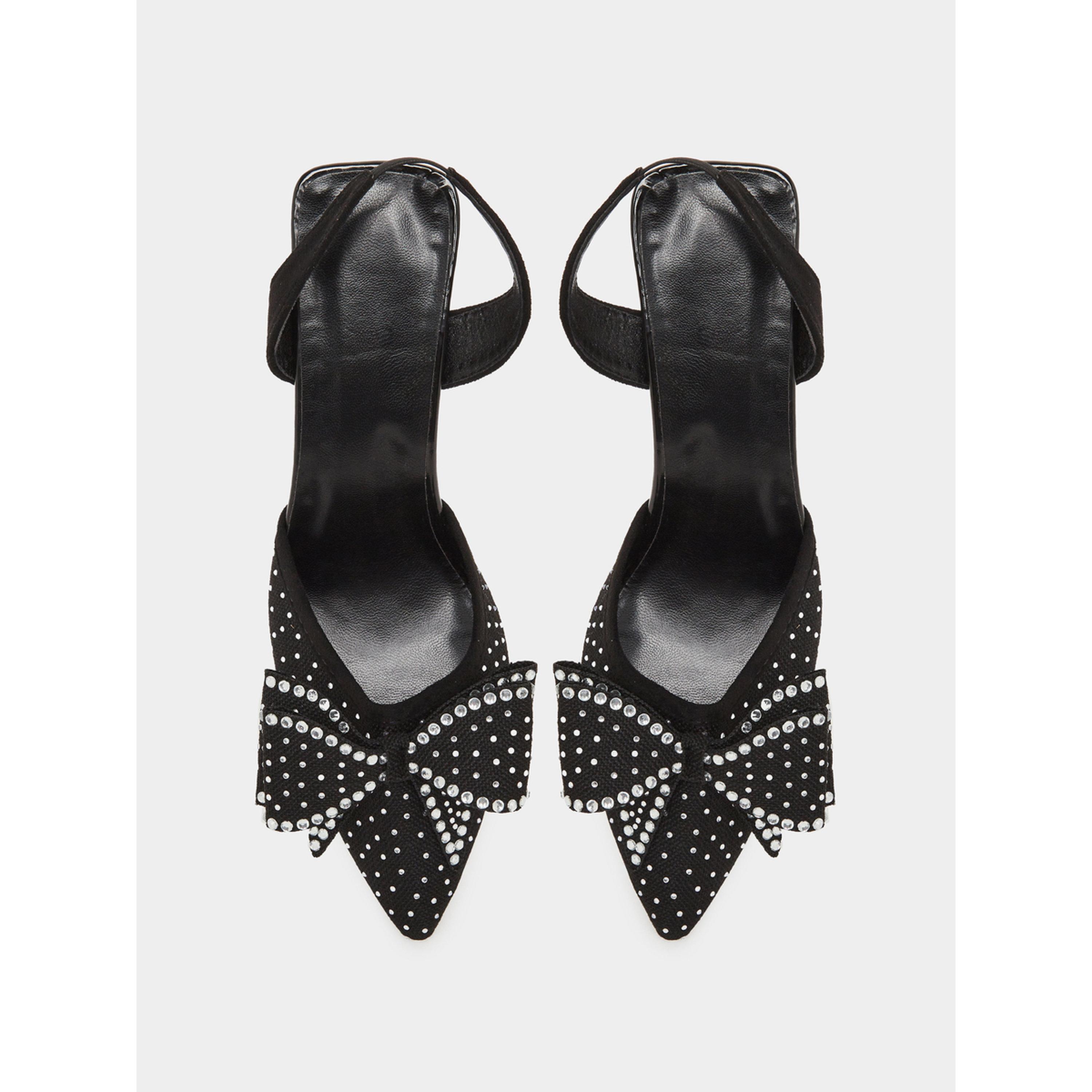 Take Two Women Black Slingback Kitten Heel Sandals-women-shoes-heels-image-3