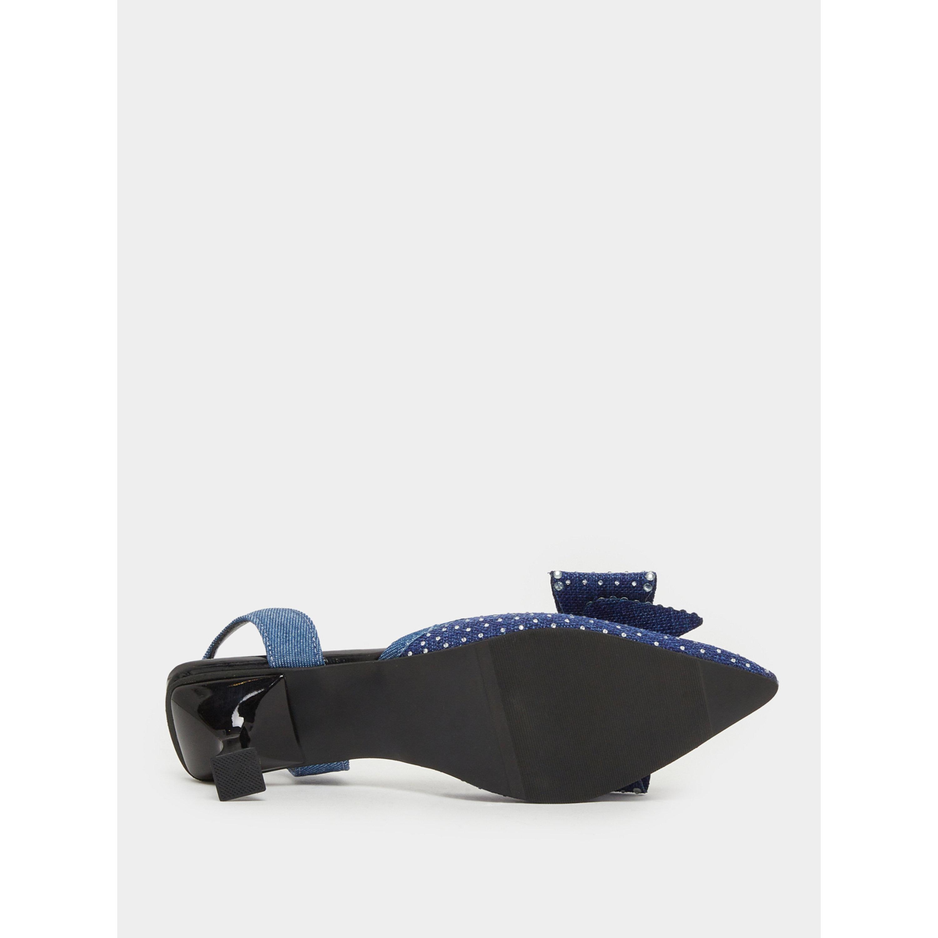 Take Two Women Denim Kitted Heel Denim Sandals-women-shoes-heels-image-5