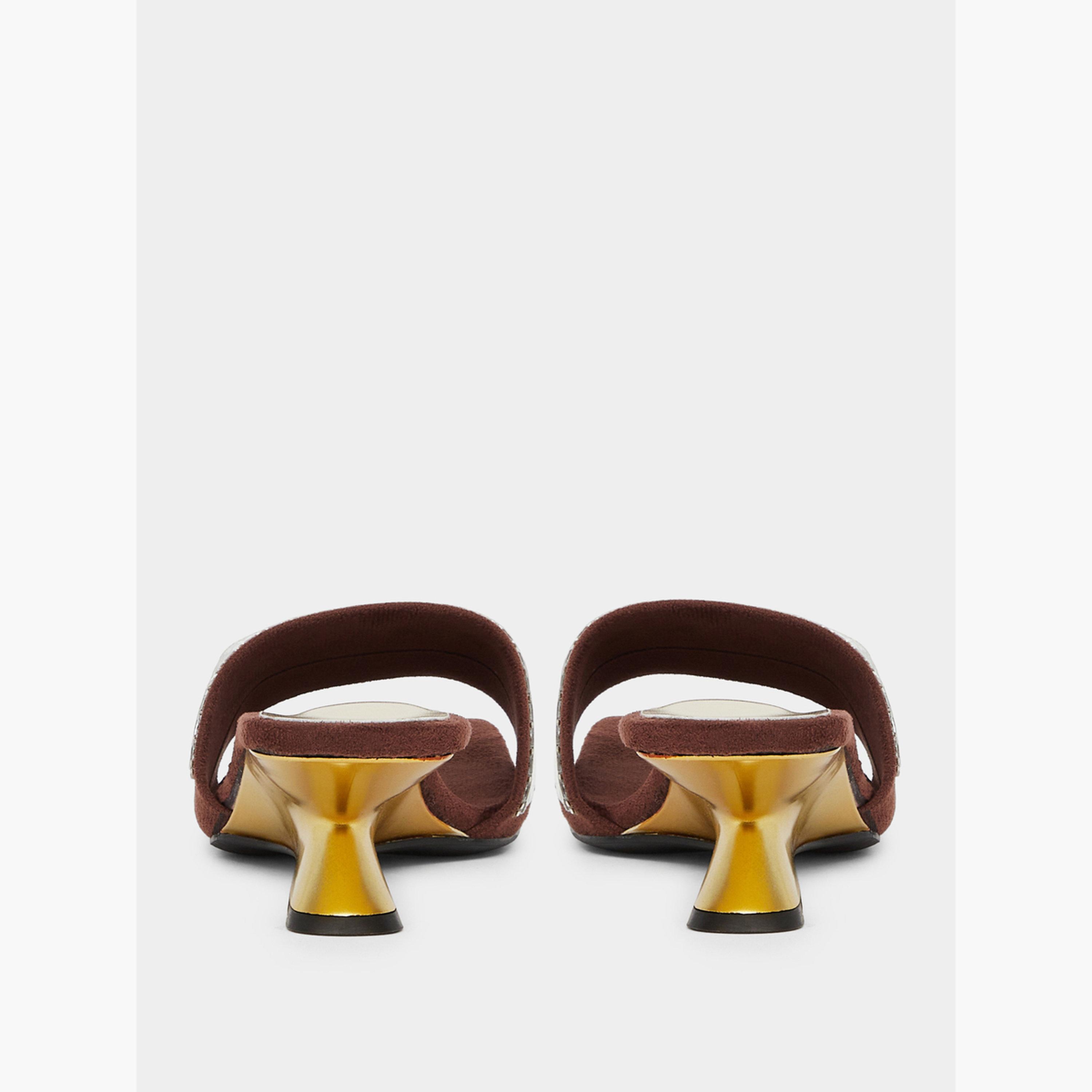 Take Two Brown Embellished Wedge Heel Sandals-women-shoes-sandals-heeled-image-4