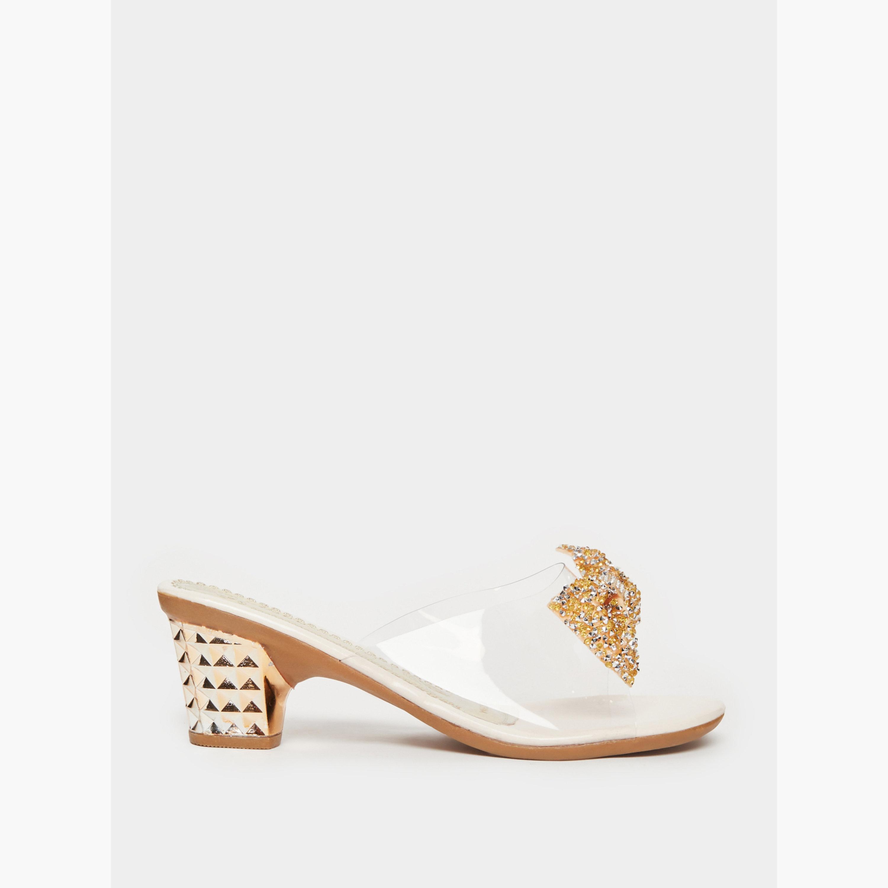 Take Two Beige Embellished Transparent Strap Sandals-women-shoes-sandals-heeled-image-2