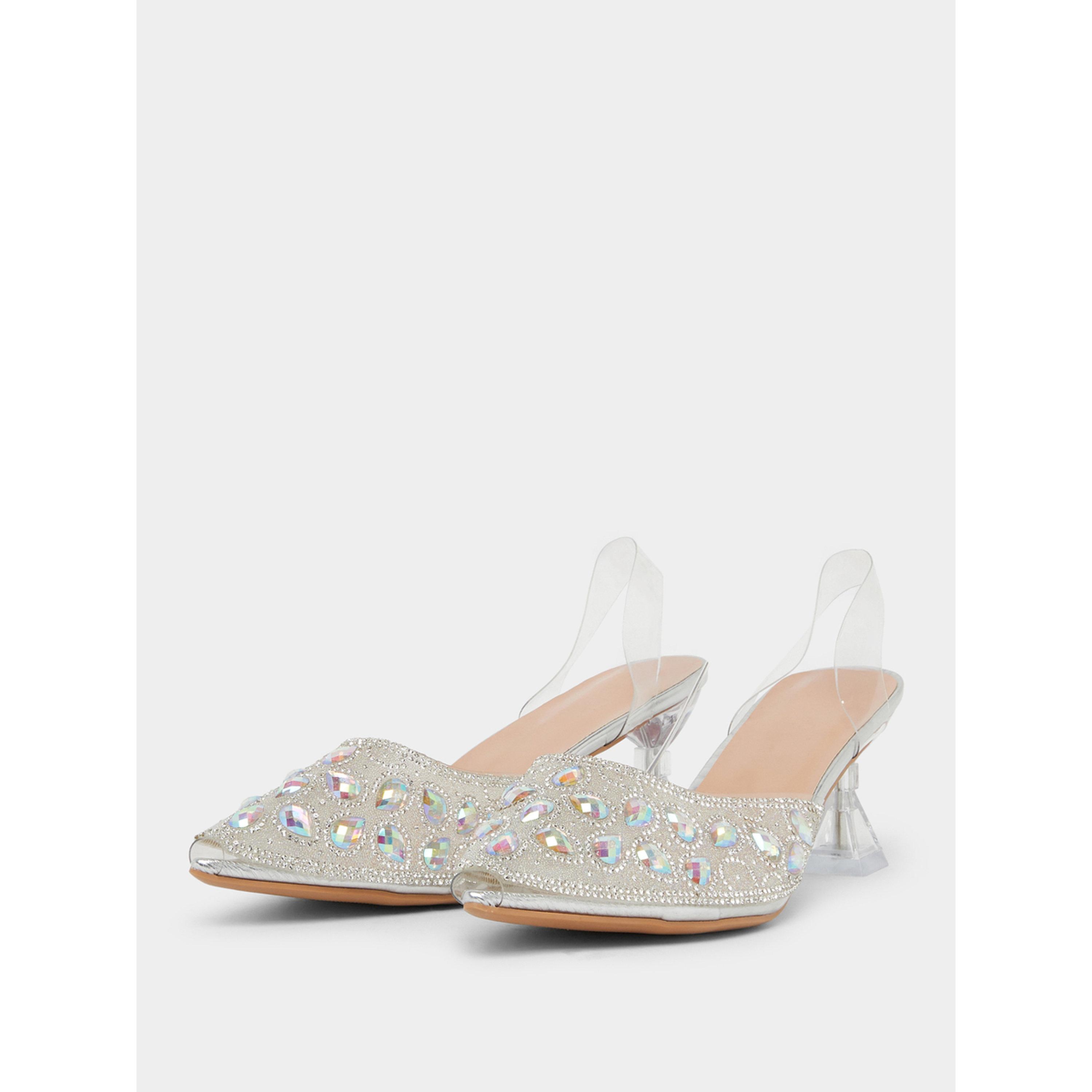 صندل بكعب قطة وسير شفاف ومزين-women-shoes-heels-image-1