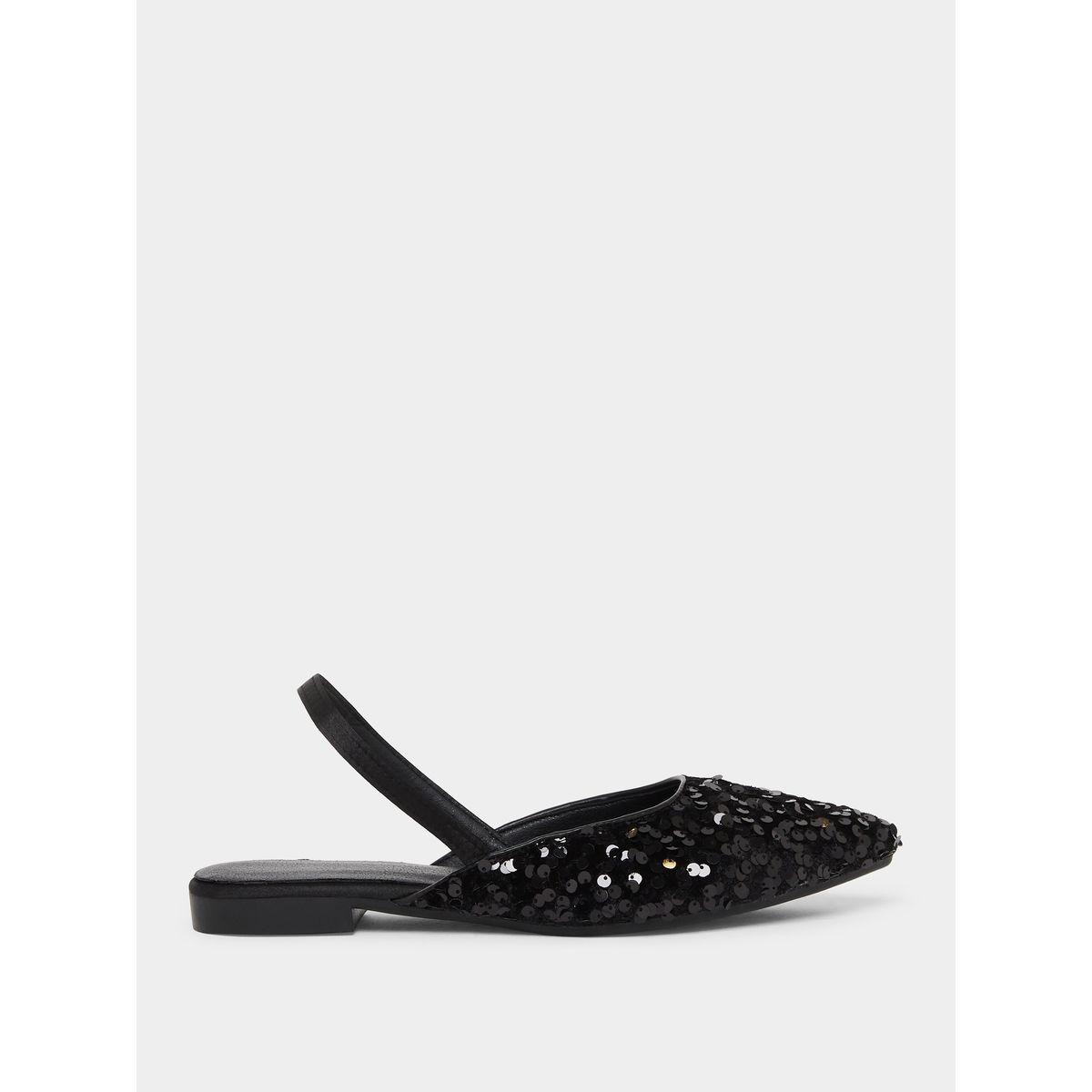Take Two Black Sequin Flat Sandals-women-shoes-sandals-flats-image-1