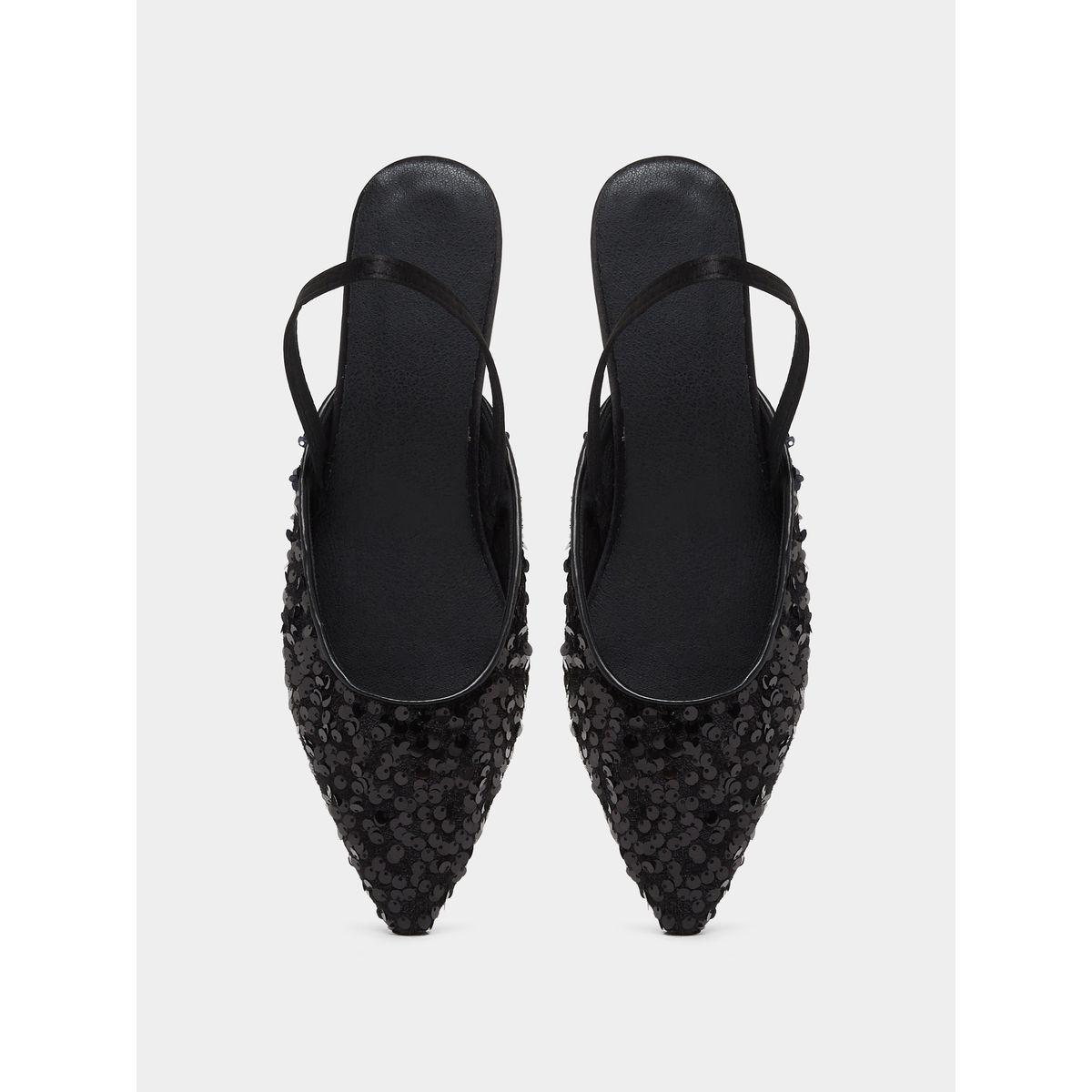 Take Two Black Sequin Flat Sandals-women-shoes-sandals-flats-image-5