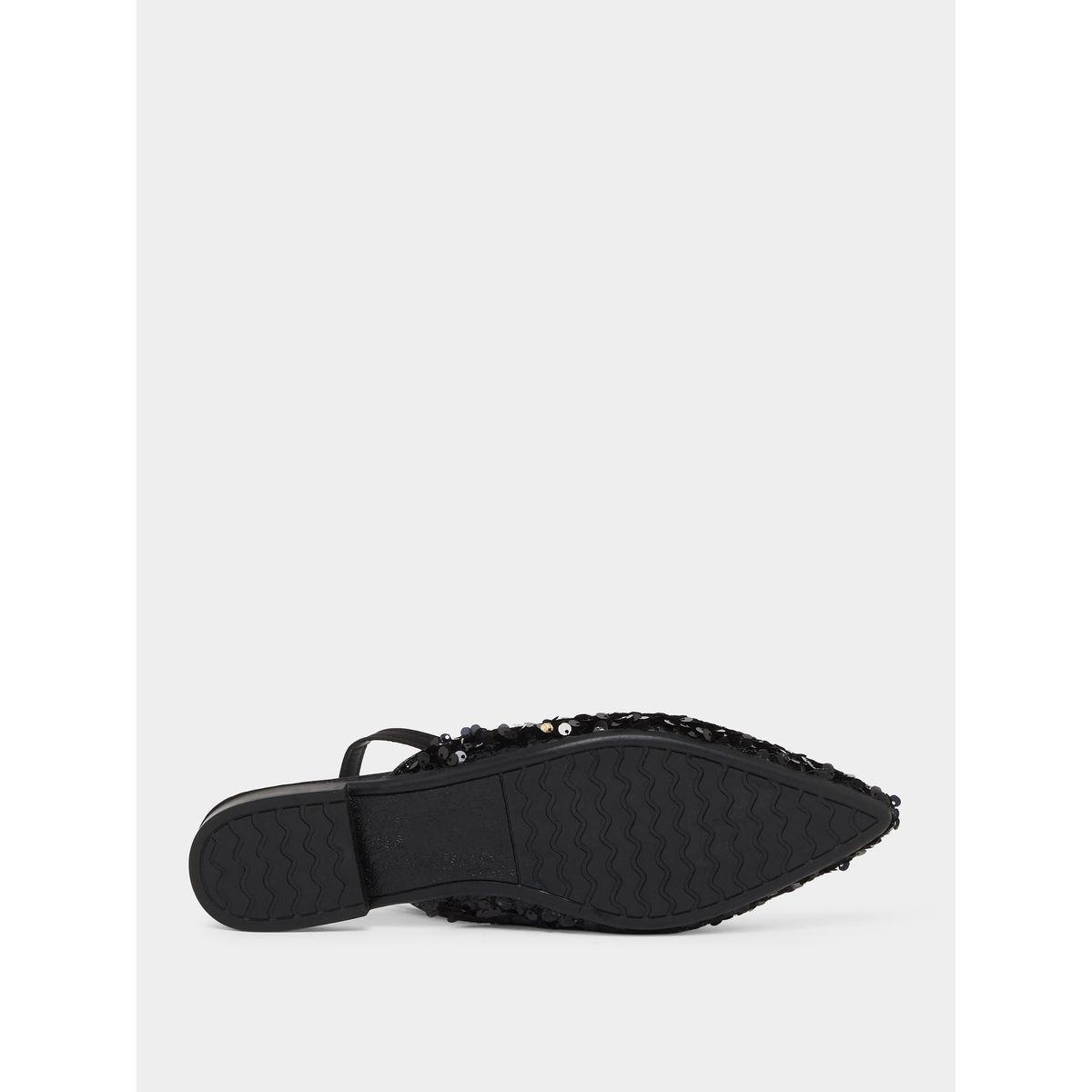 Take Two Black Sequin Flat Sandals-women-shoes-sandals-flats-image-6