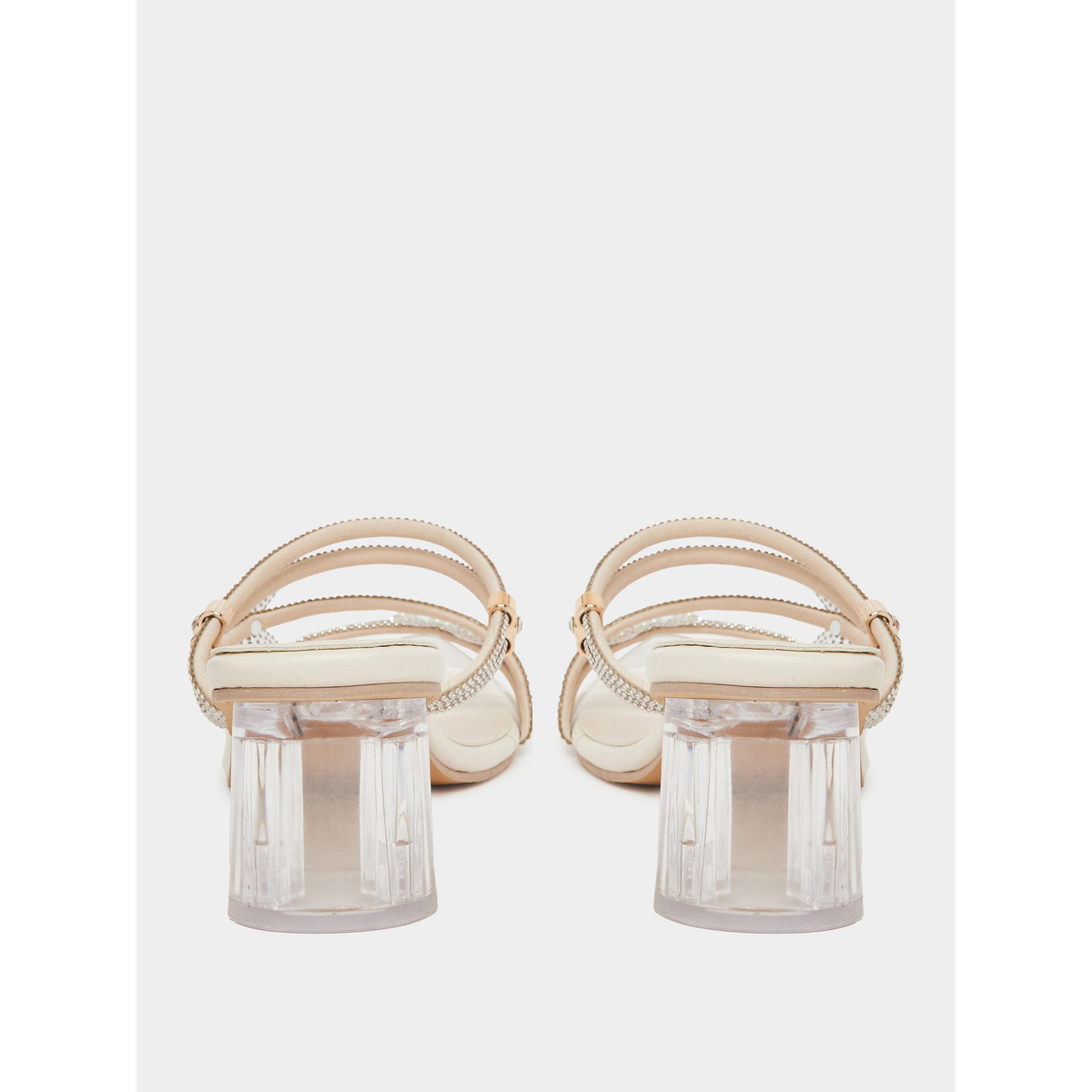 Take Two Women Beige Rhinestone Block Heel Sandals-women-shoes-heels-image-5