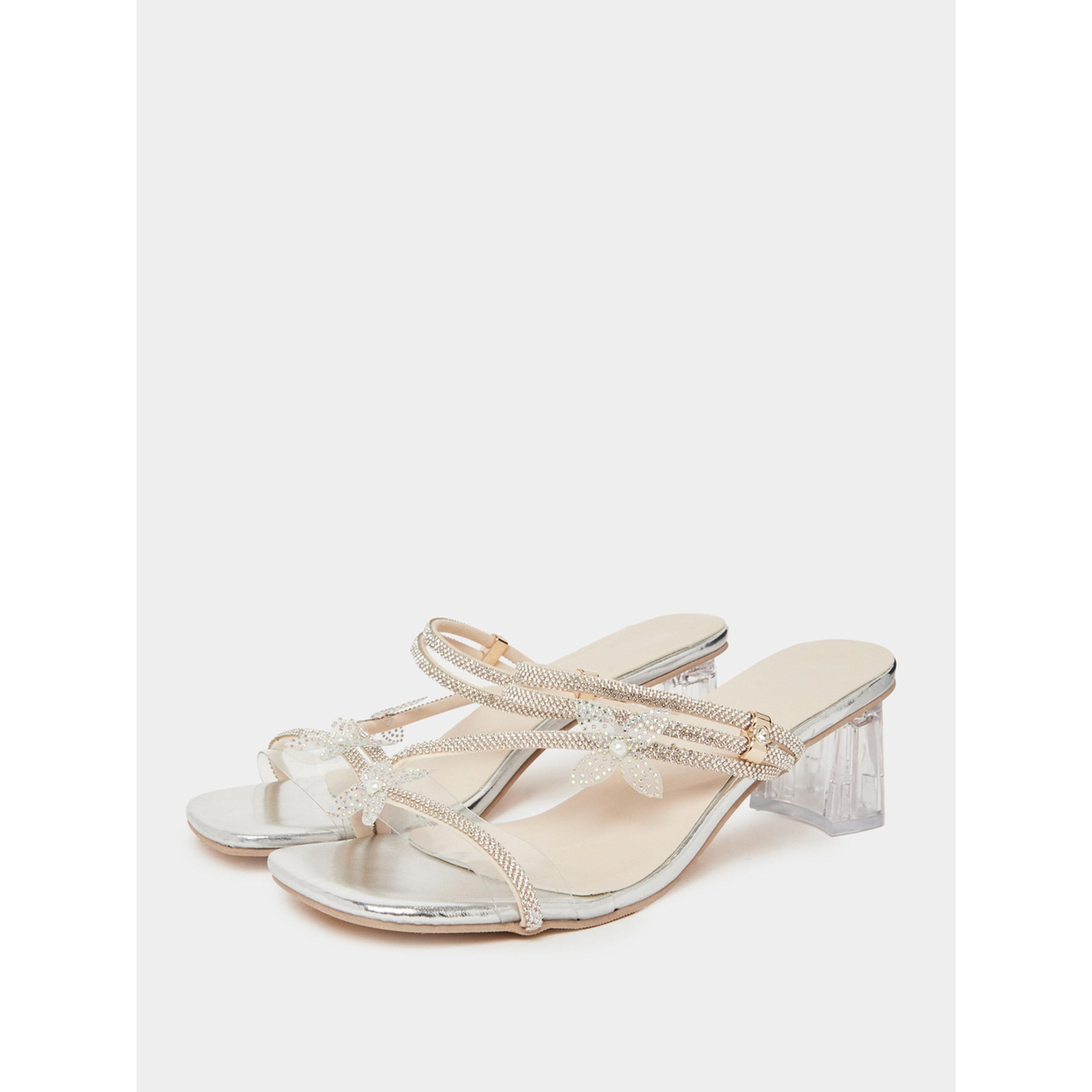 صندل نسائي بكعب عريض وفراشة مرصعة بالفصوص-women-shoes-heels-image-1