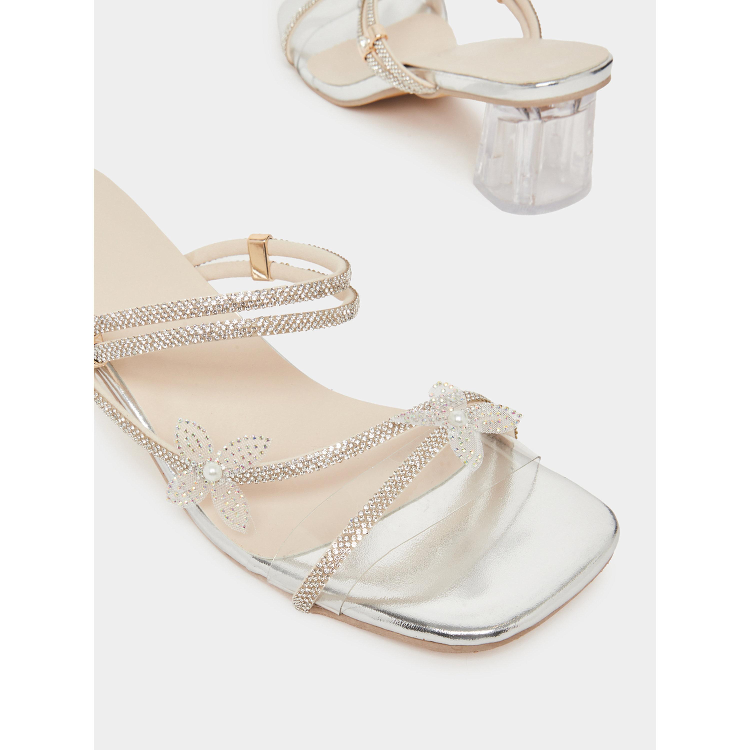 صندل نسائي بكعب عريض وفراشة مرصعة بالفصوص-women-shoes-heels-image-4