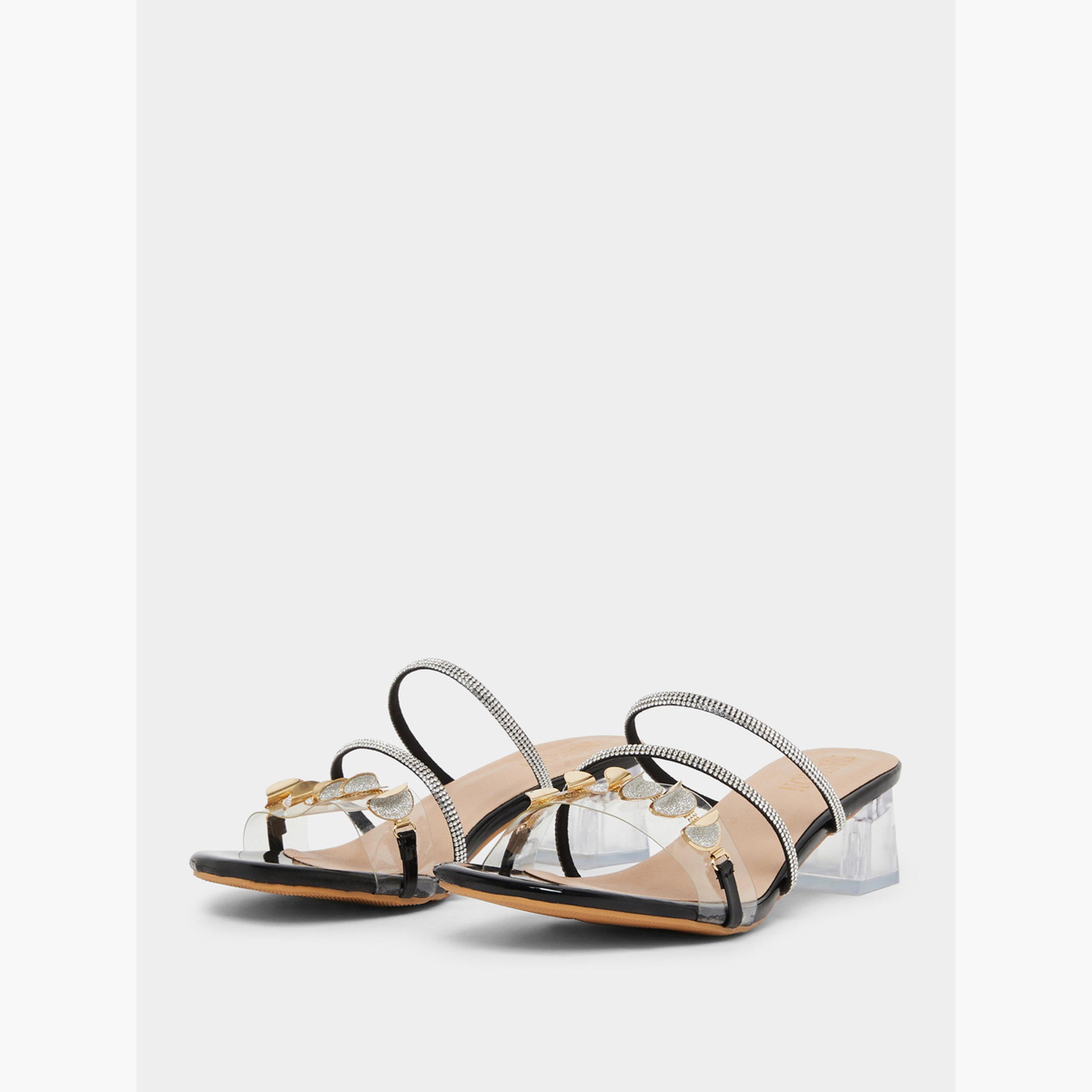 صندل بكعب سميك وسير شفاف ومزين-women-shoes-sandals-heeled-image-1