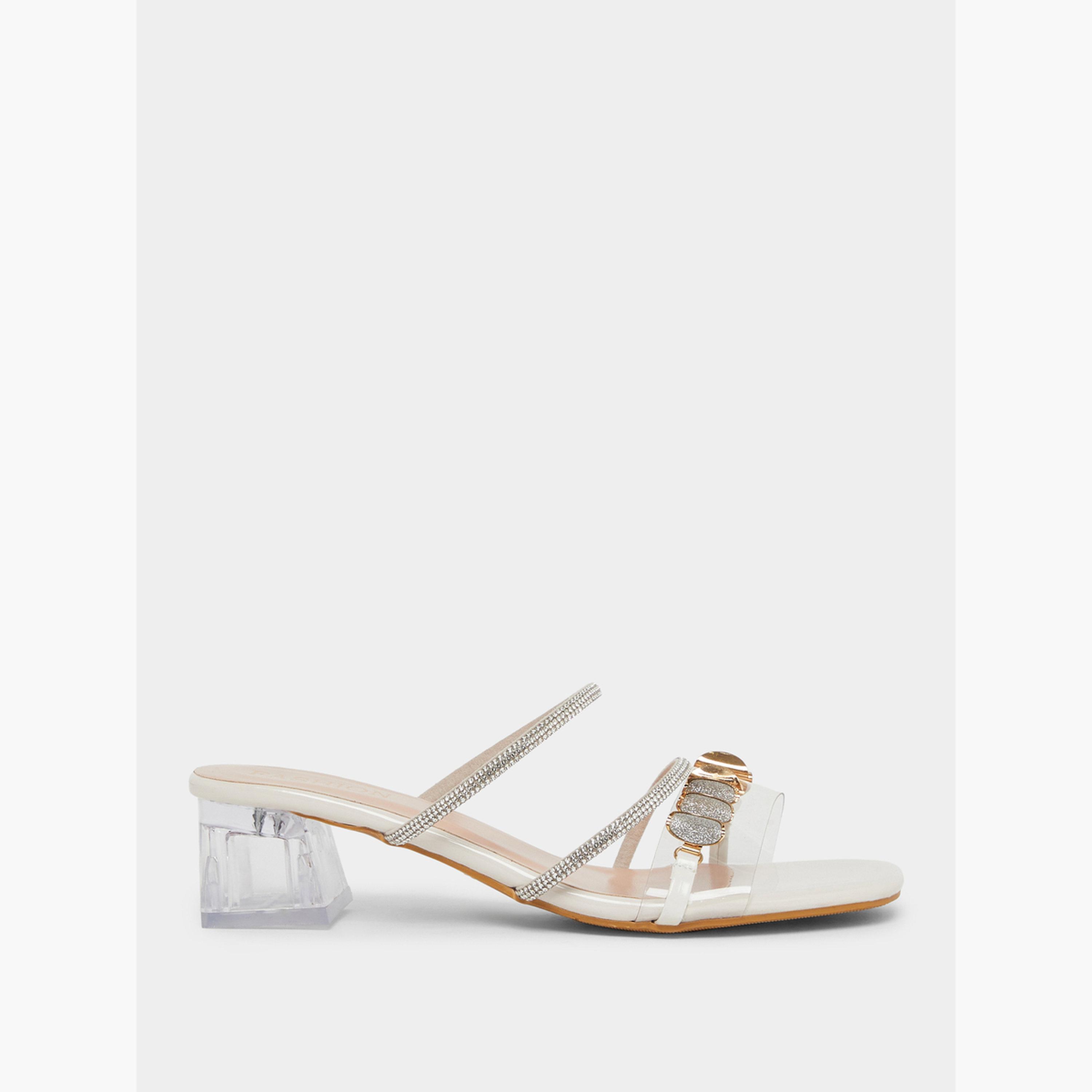 صندل بكعب سميك وسير شفاف ومزين-women-shoes-sandals-heeled-image-2