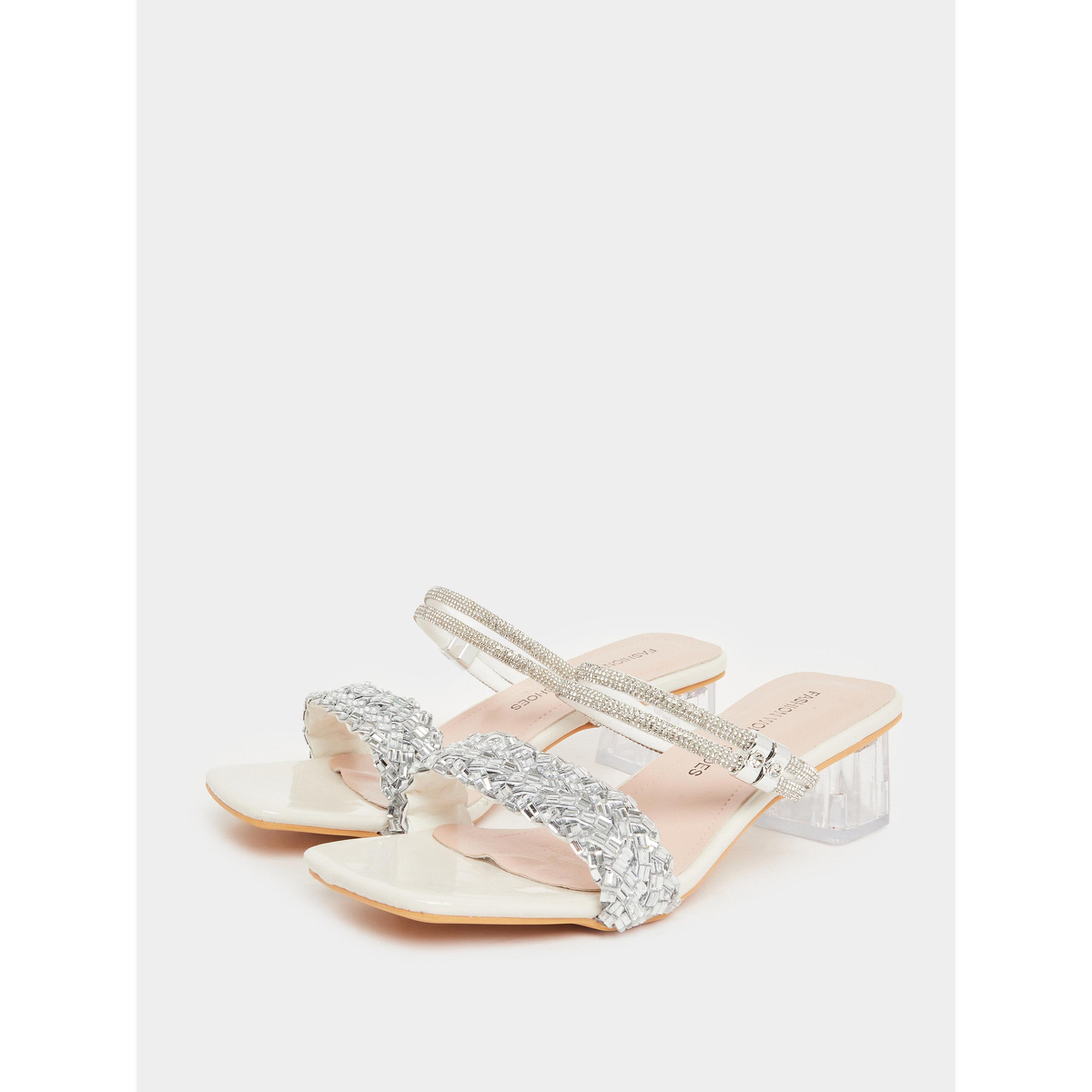 Take Two Women Beige Embellished Sandals-women-shoes-heels-image-1