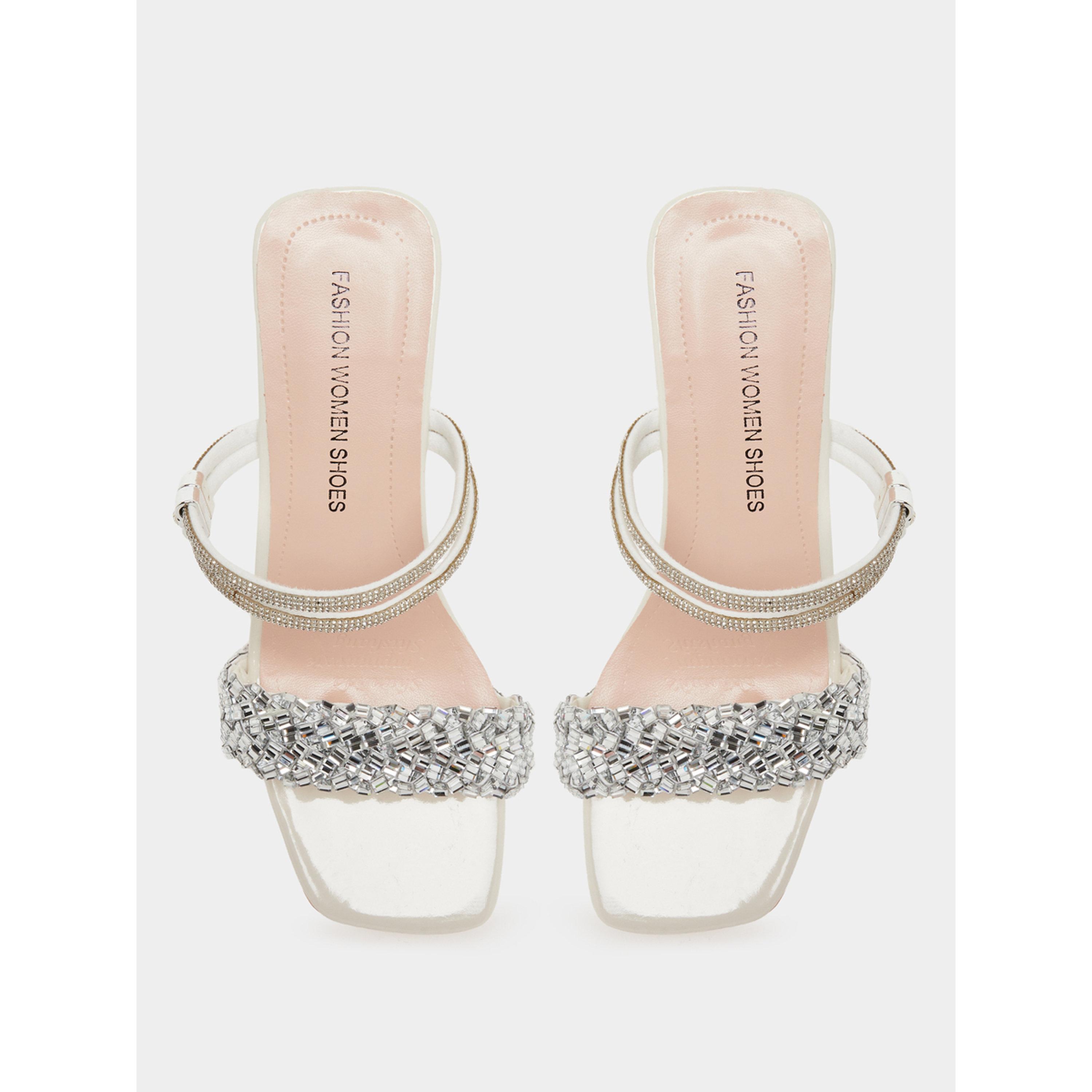 Take Two Women Beige Embellished Sandals-women-shoes-heels-image-3