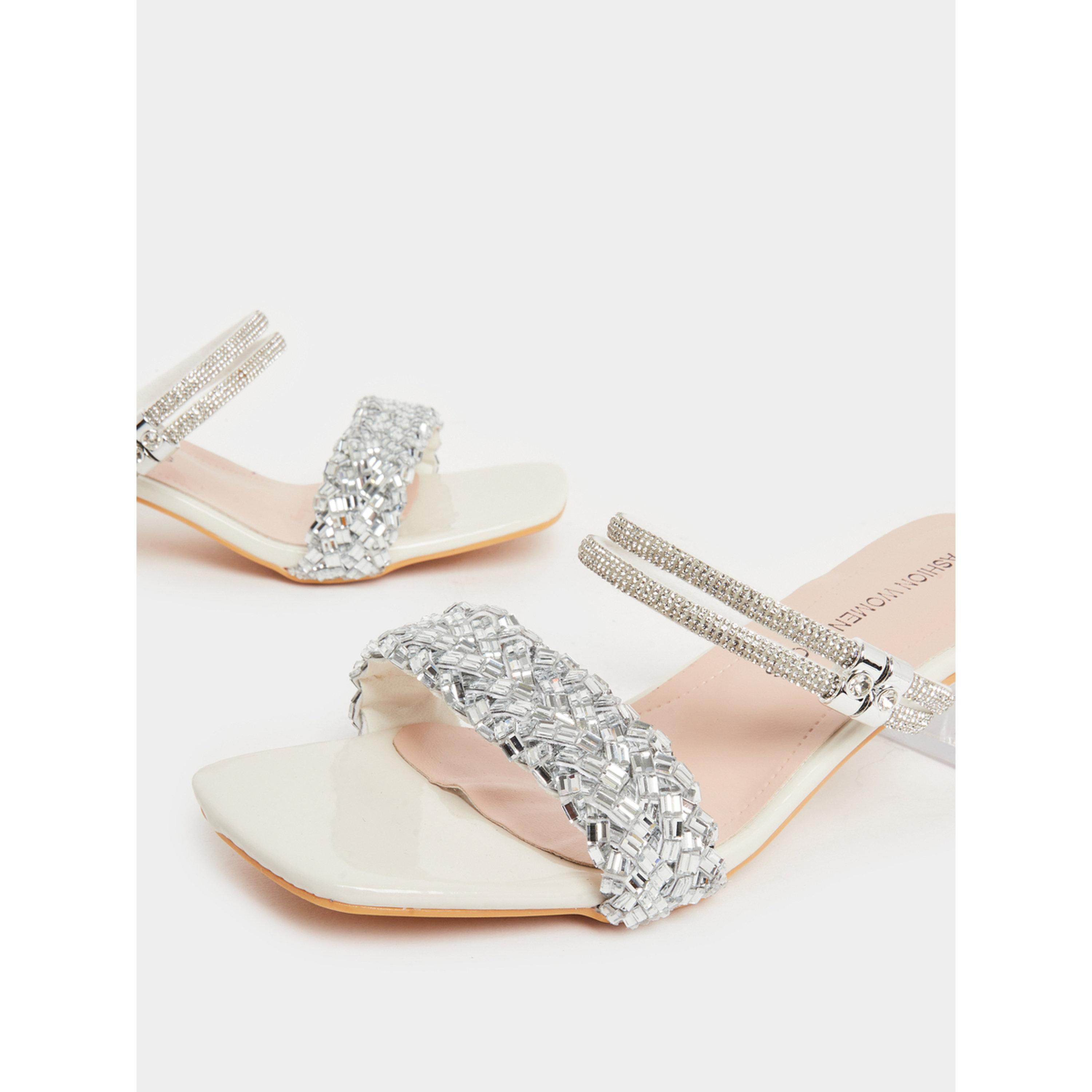 Take Two Women Beige Embellished Sandals-women-shoes-heels-image-4