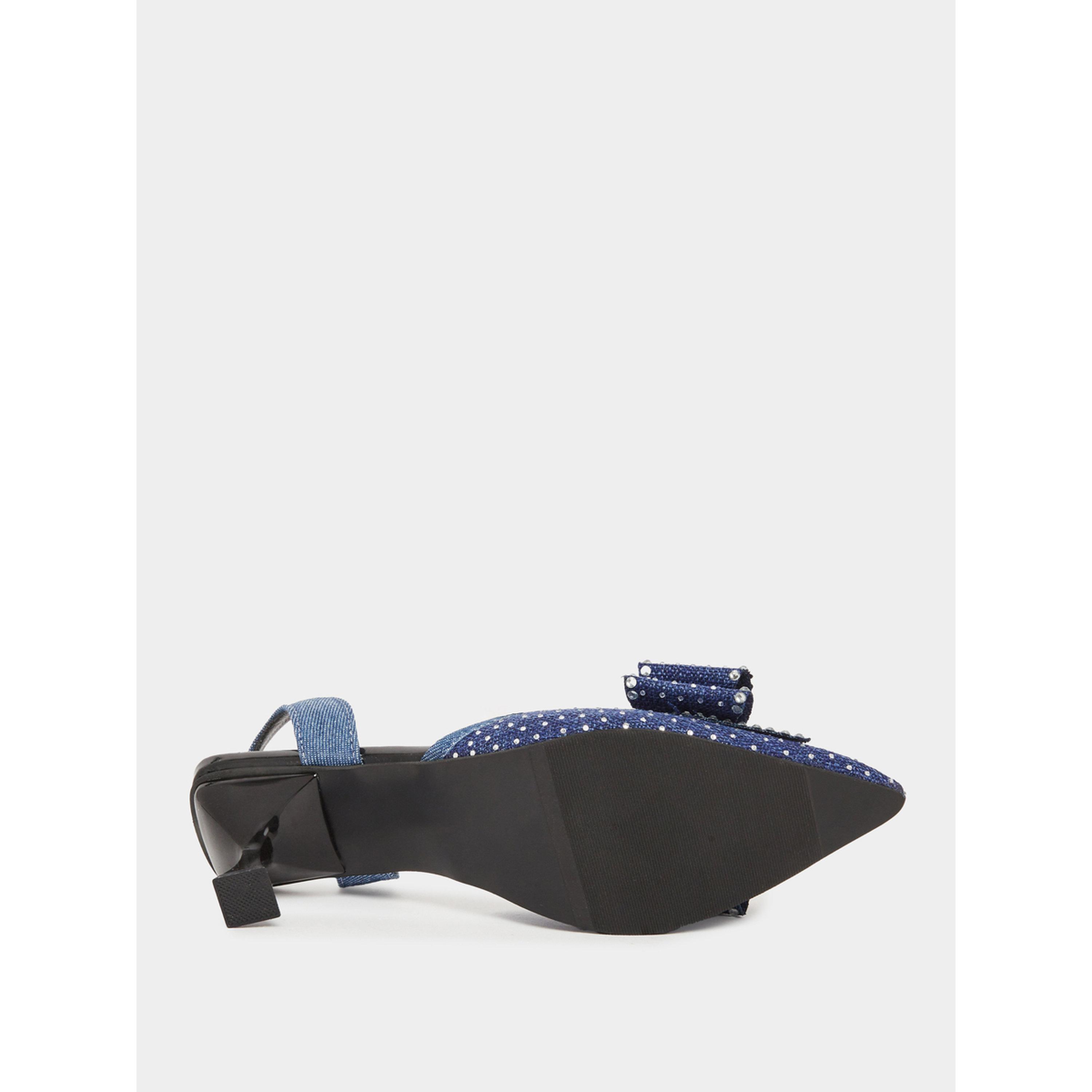 Take Two Women Blue Denim Slingback Kitten Heel Sandals-women-shoes-heels-image-6