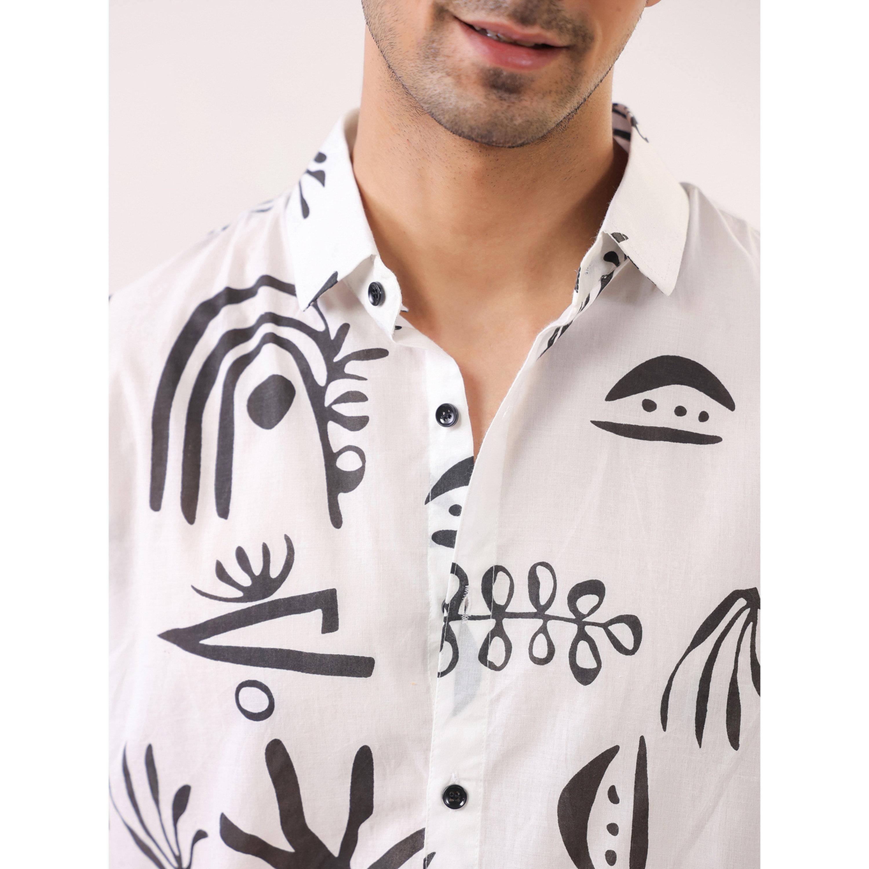 قميص قطن مطبوع بقصة عادية للرجال-men-clothing-shirts-image-5