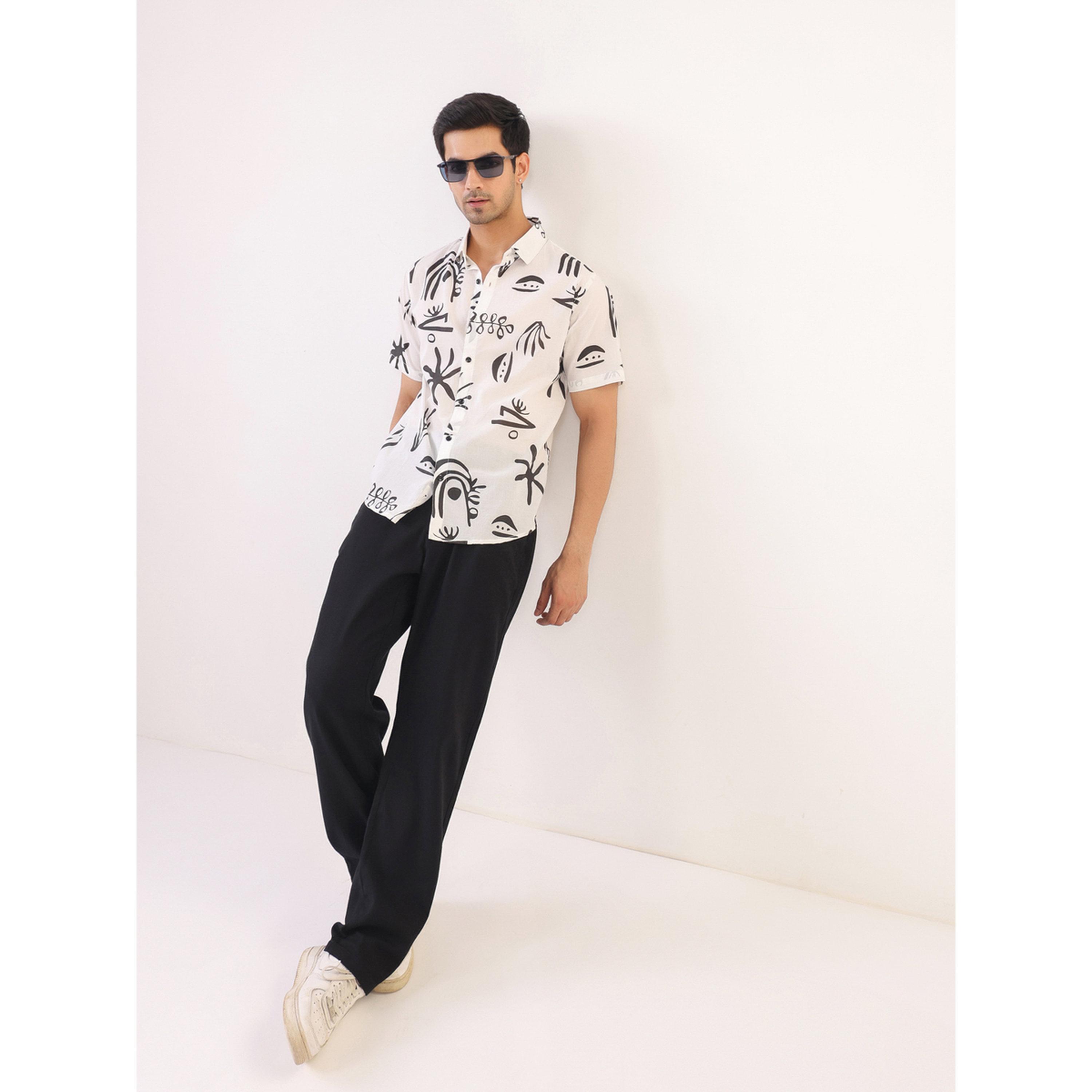 قميص قطن مطبوع بقصة عادية للرجال-men-clothing-shirts-image-6