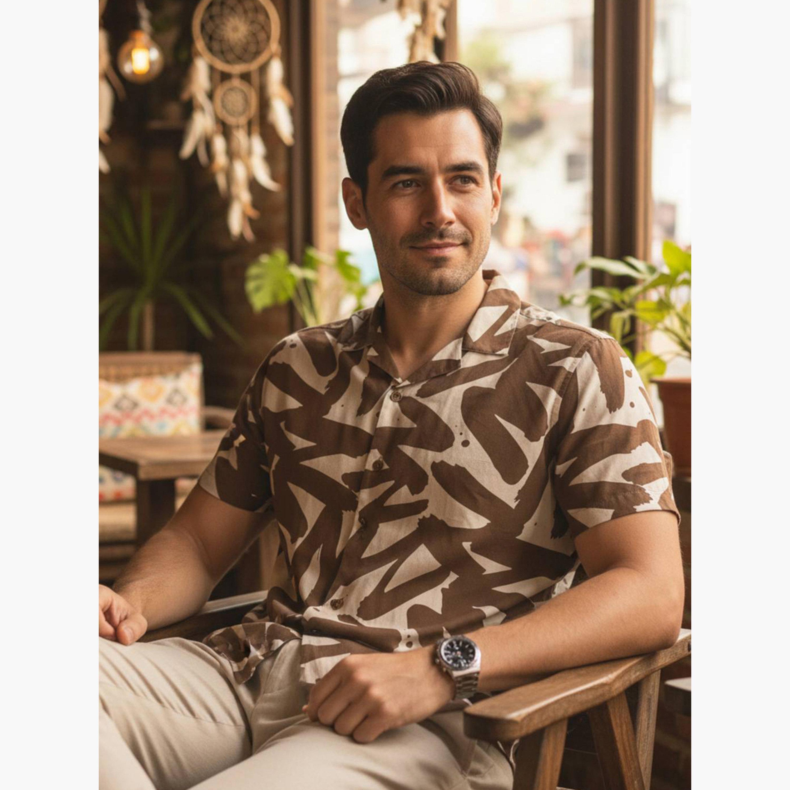 TRULOOM & X Styli Men Printed Relaxed Fit Cotton Shirt-men-clothing-shirts-image-2